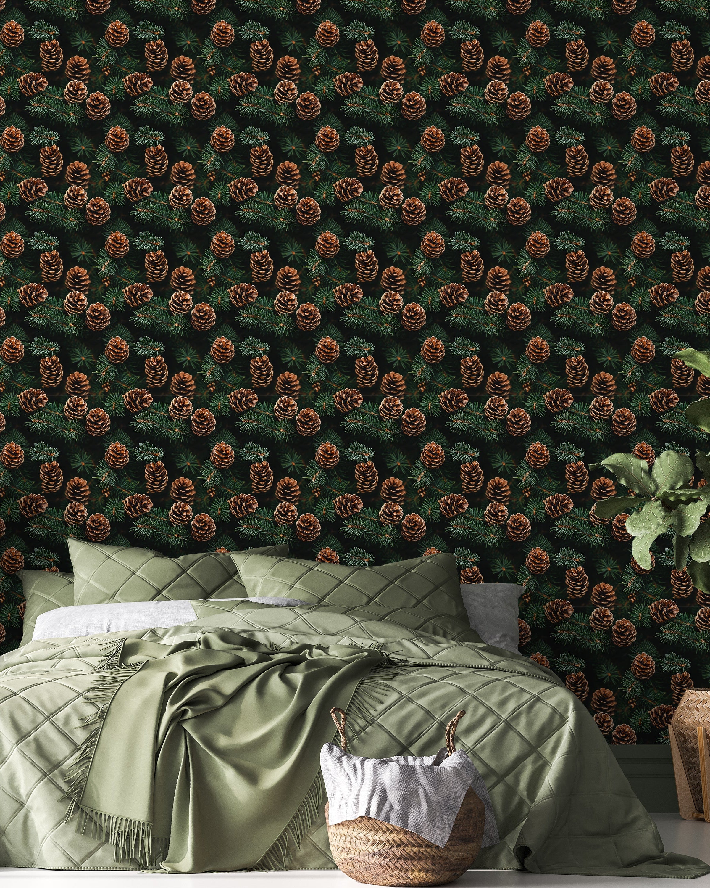 Lush Pines Peel and Stick Wallpaper, Removable Wallpaper, Traditional Wallpaper | DeccoPrint