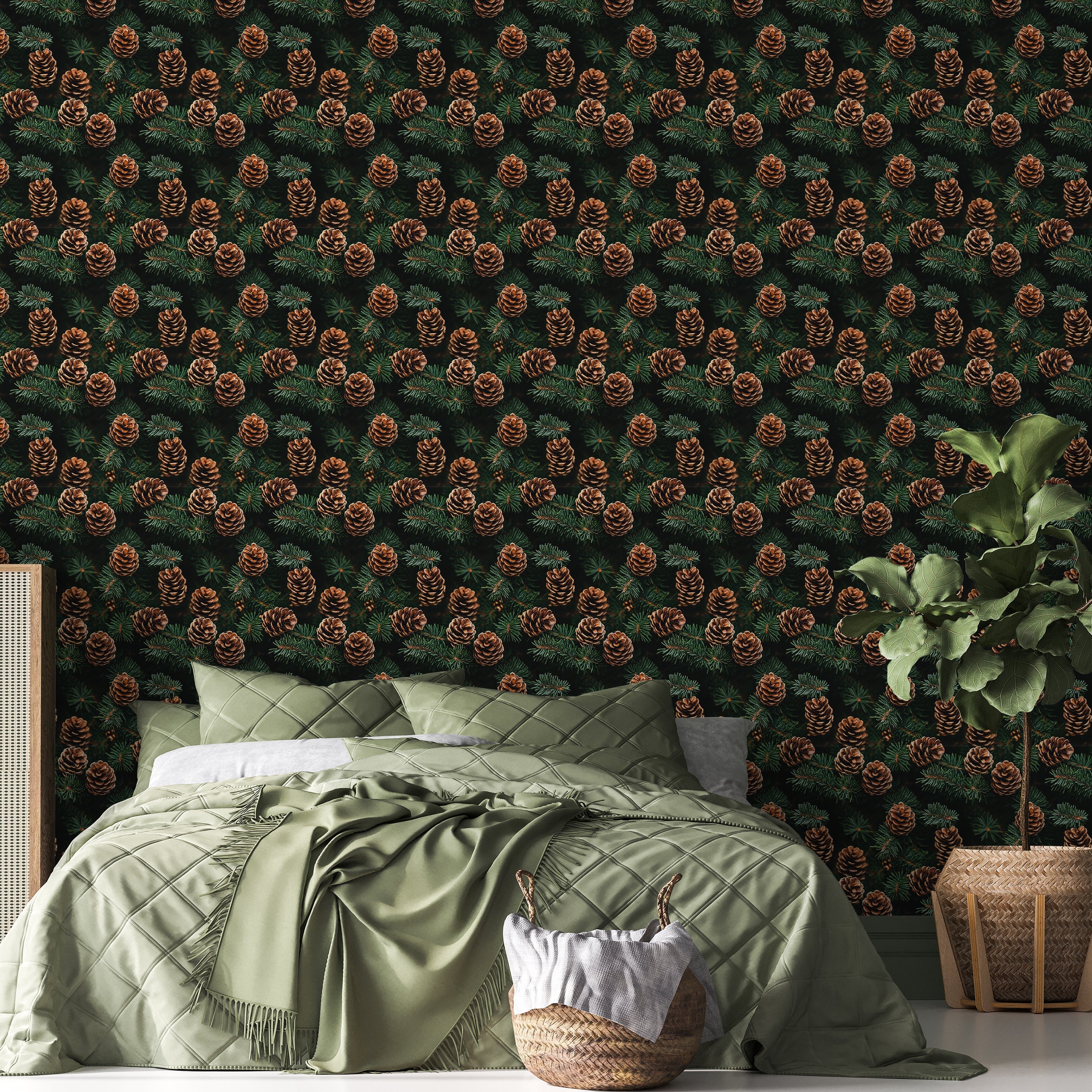 Lush Pines Peel and Stick Wallpaper, Removable Wallpaper, Traditional Wallpaper | DeccoPrint
