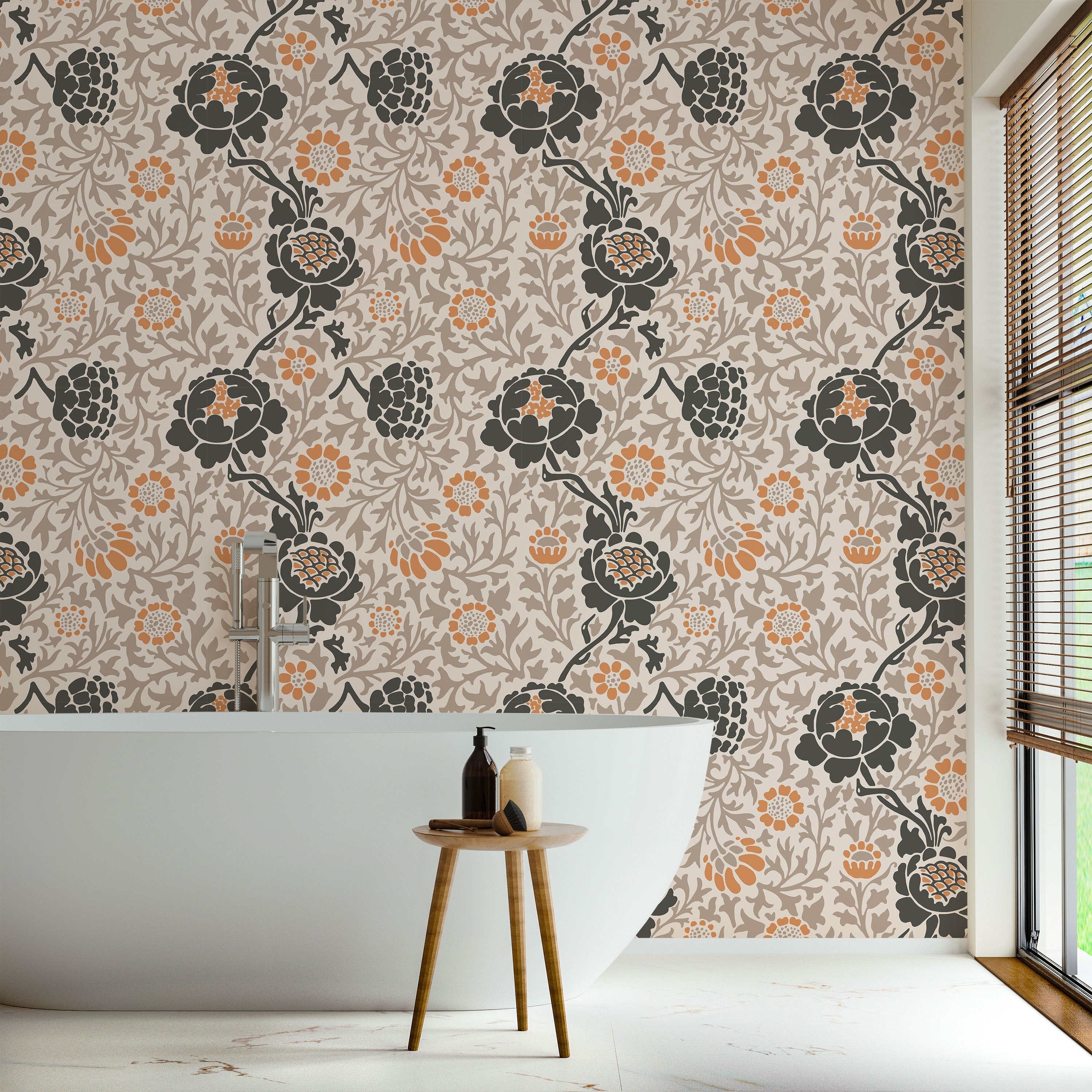 William Morris X Grafton (1883) Peel and Stick Wallpaper, Removable Wallpaper, Traditional Wallpaper - Brown | DeccoPrint