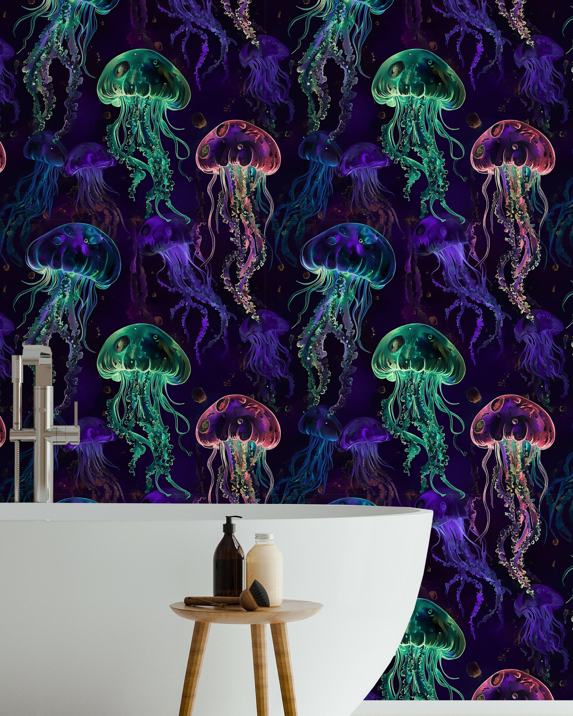 Magic Jellyfish Peel and Stick Wallpaper, Removable Wallpaper, Traditional Wallpaper | DeccoPrint