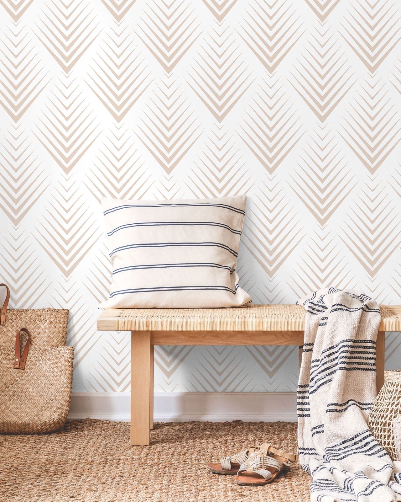 Chic Geometric Peel and Stick Wallpaper, Removable Wallpaper, Traditional Wallpaper | DeccoPrint