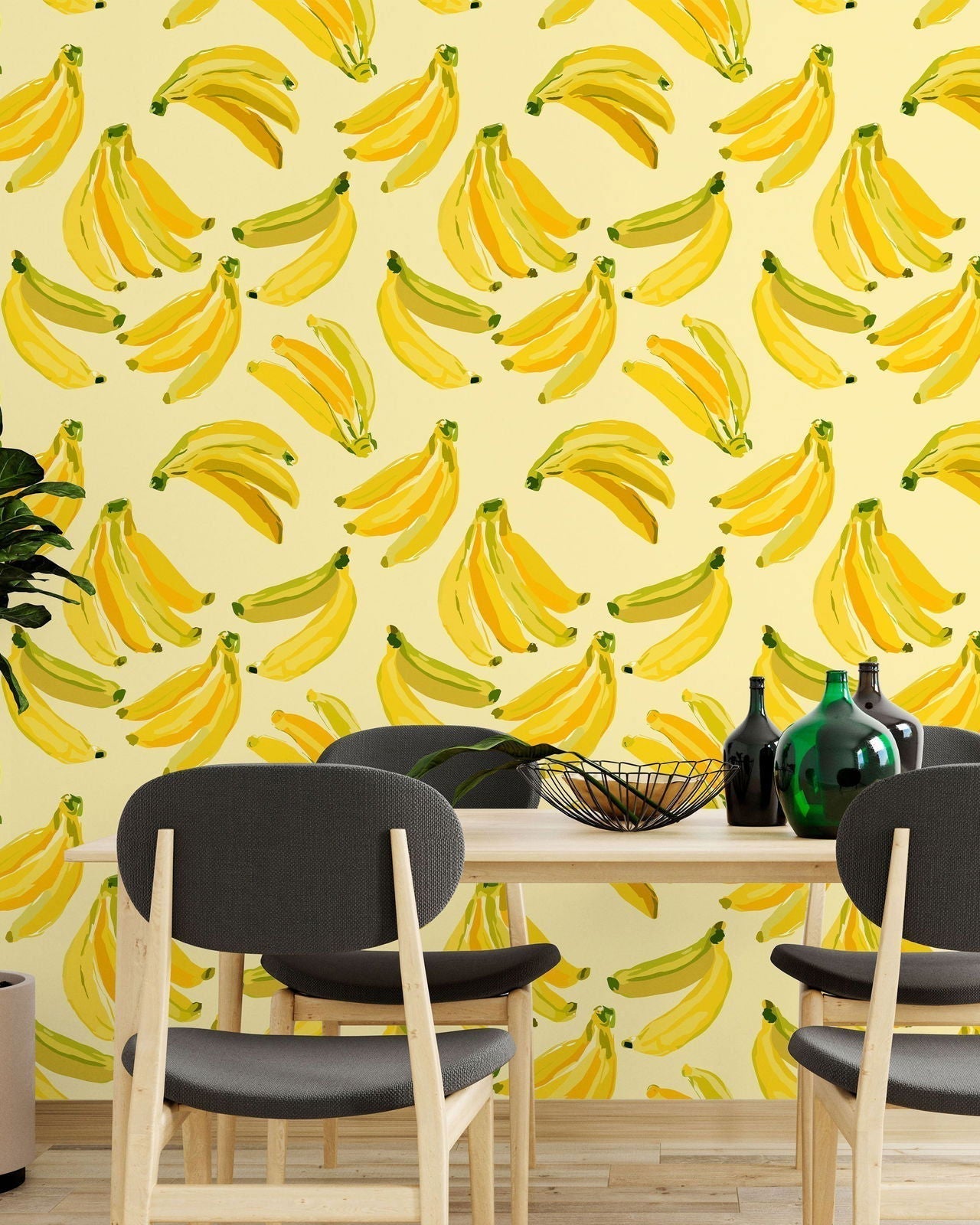 Banana Bliss Peel and Stick Wallpaper, Removable Wallpaper, Traditional Wallpaper | DeccoPrint