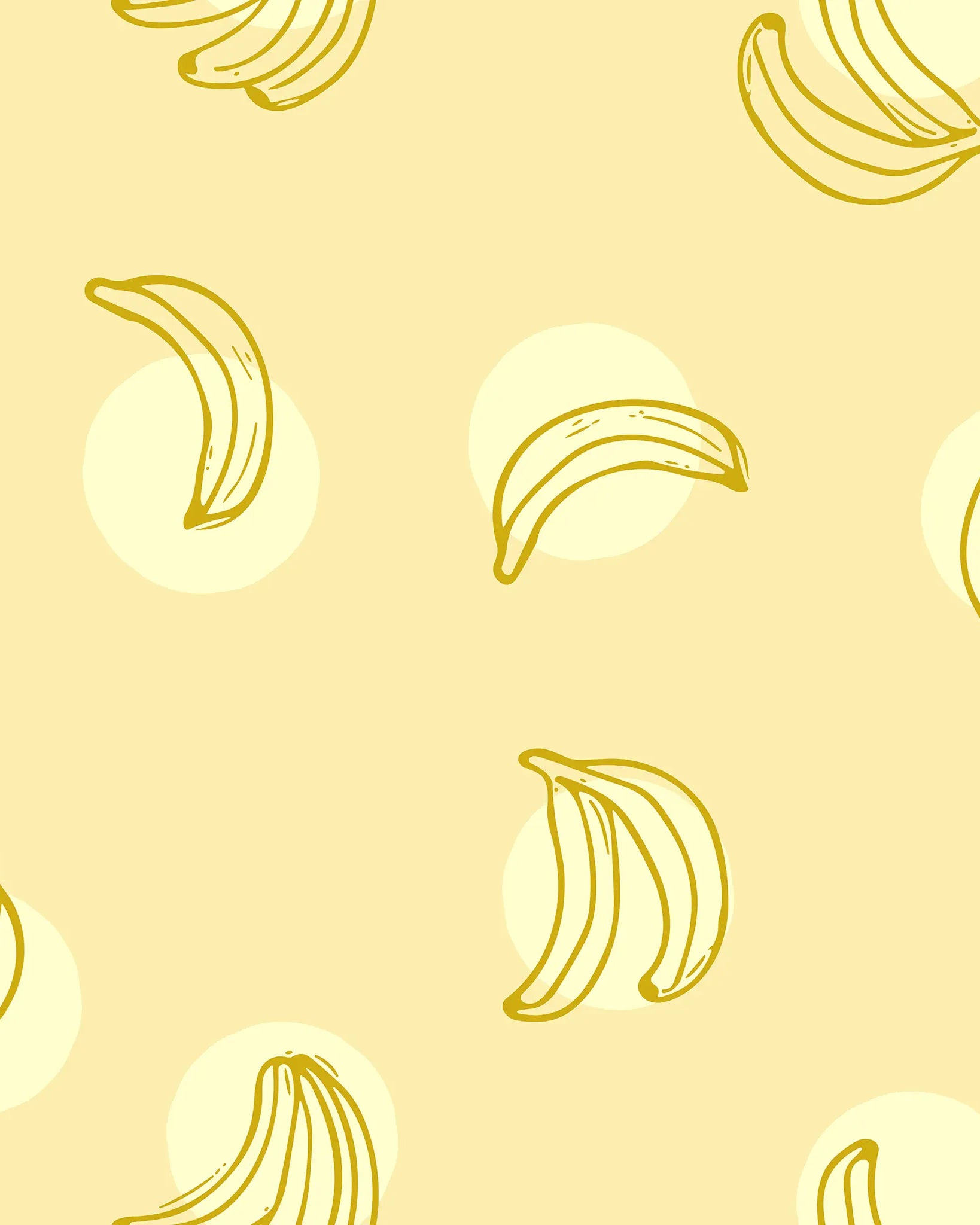 minimalistic pattern of bananas on a yellow background