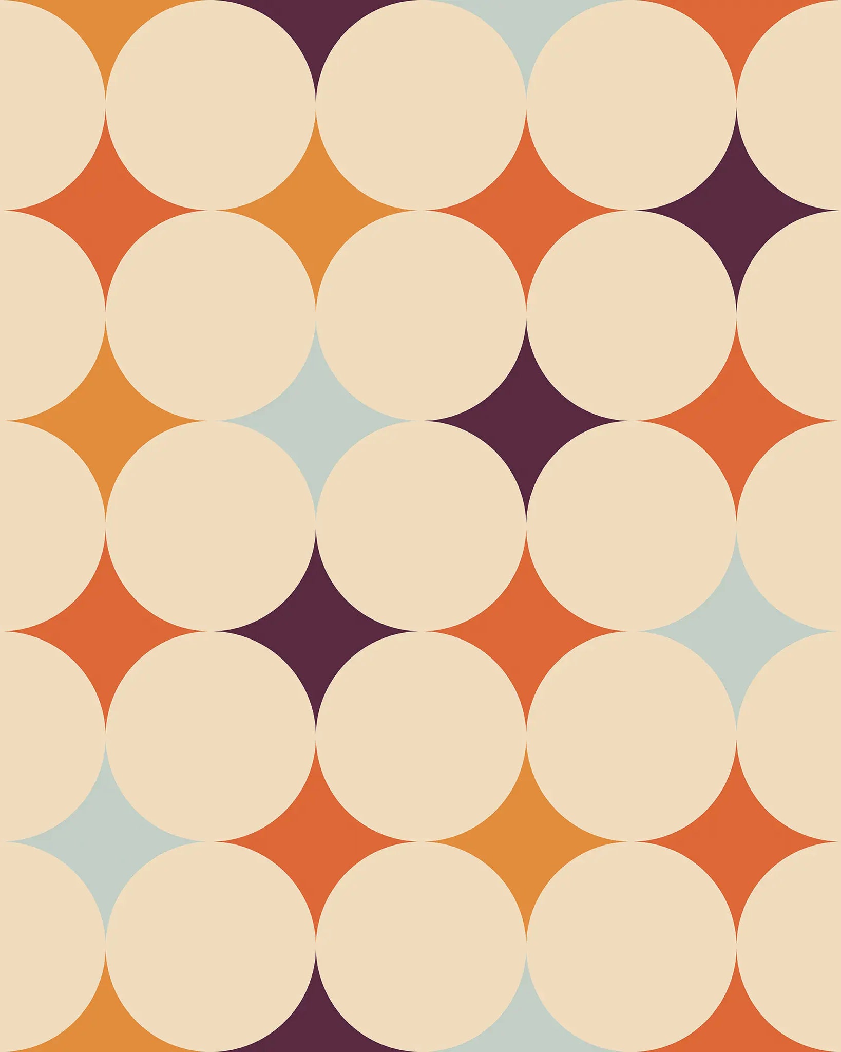 Pattern of beige circles on a multicolored background