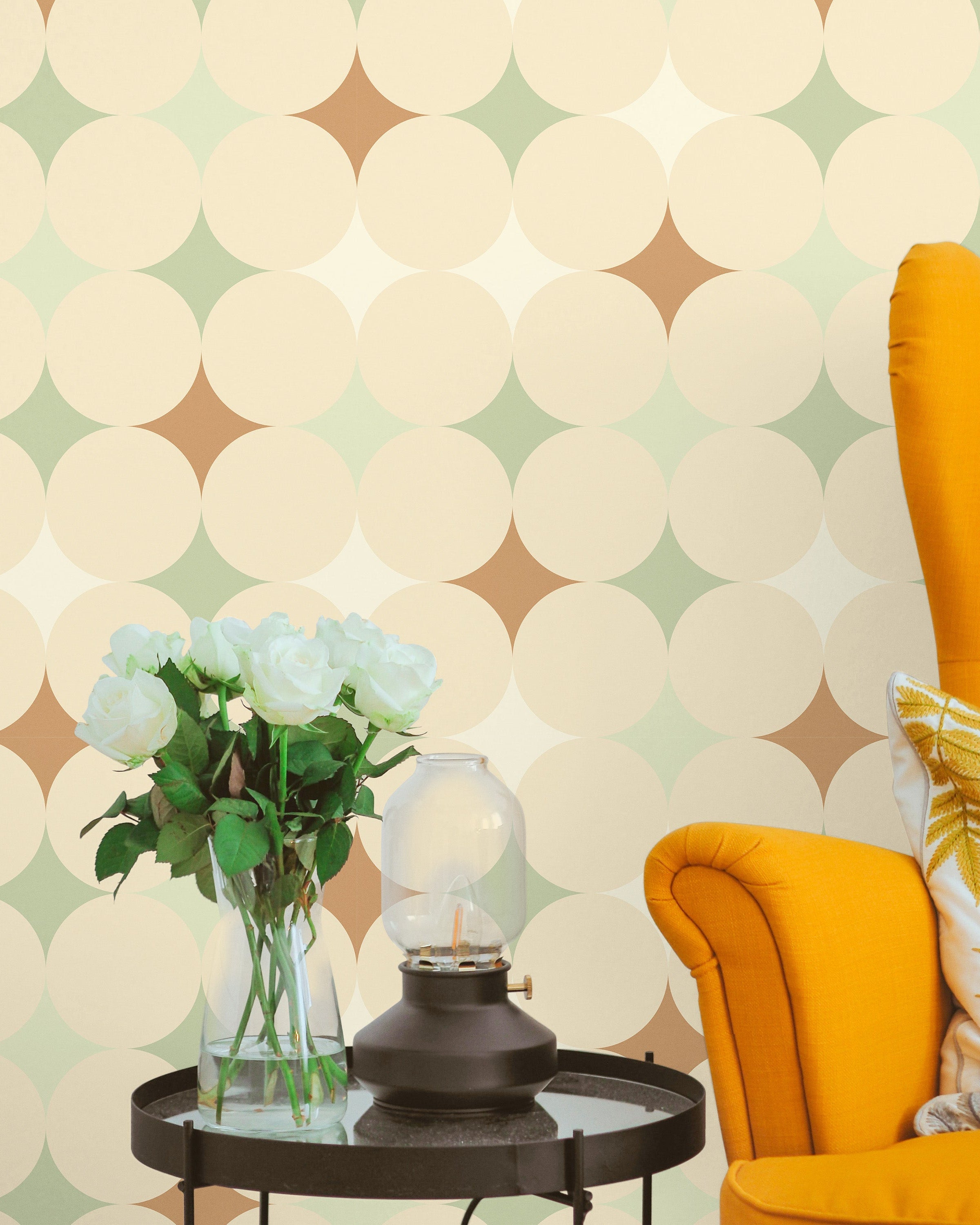 Abstract Bauhaus Peel and Stick Wallpaper, Removable Wallpaper, Traditional Wallpaper - Brown | DeccoPrint