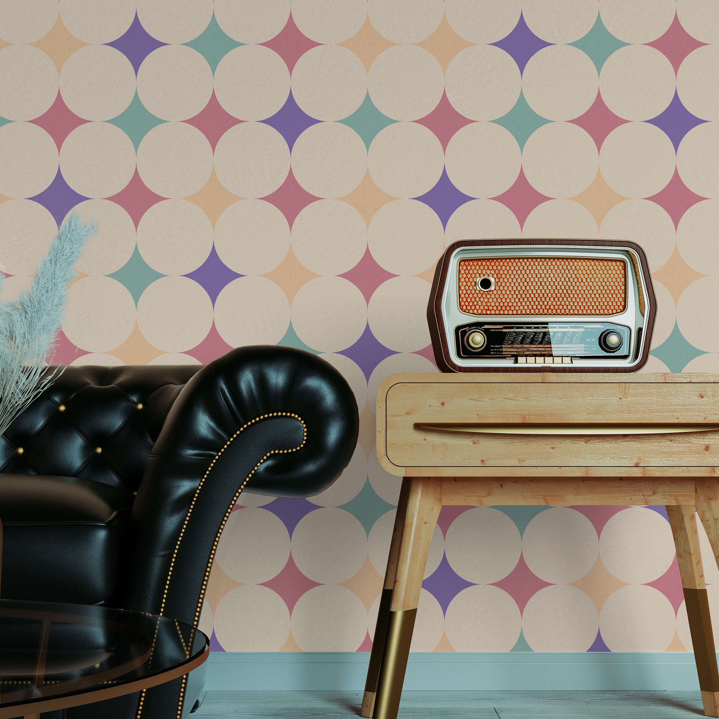 Abstract Bauhaus Peel and Stick Wallpaper, Removable Wallpaper, Traditional Wallpaper - Confetti | DeccoPrint