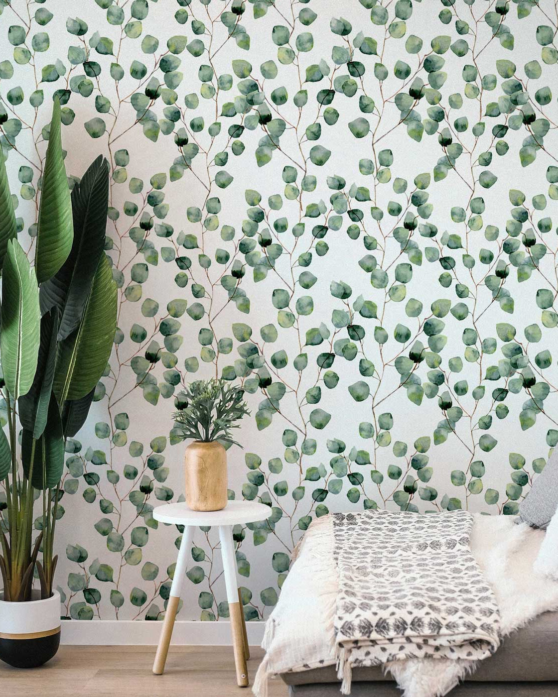 Birch Leafage Peel and Stick Wallpaper, Removable Wallpaper, Traditional Wallpaper | DeccoPrint