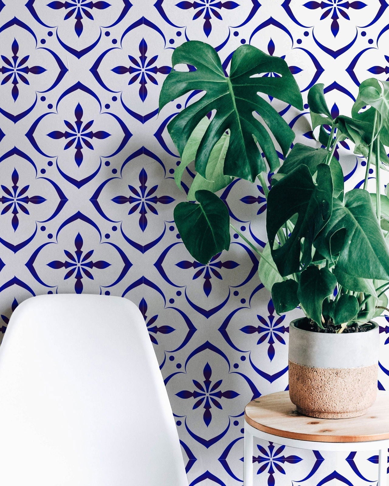 Blue Poppy Peel and Stick Wallpaper, Removable Wallpaper, Traditional Wallpaper | DeccoPrint