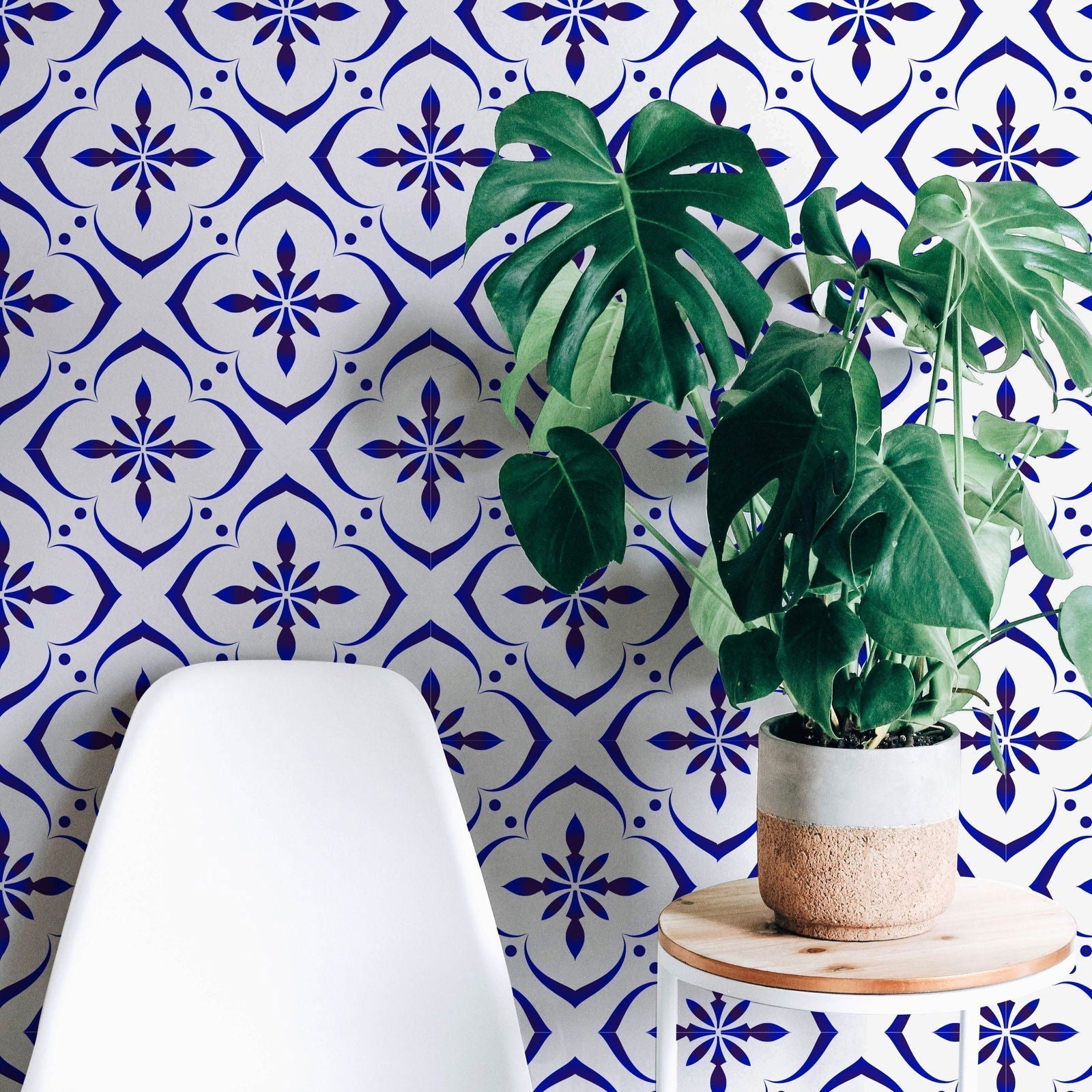 Blue Poppy Peel and Stick Wallpaper, Removable Wallpaper, Traditional Wallpaper | DeccoPrint