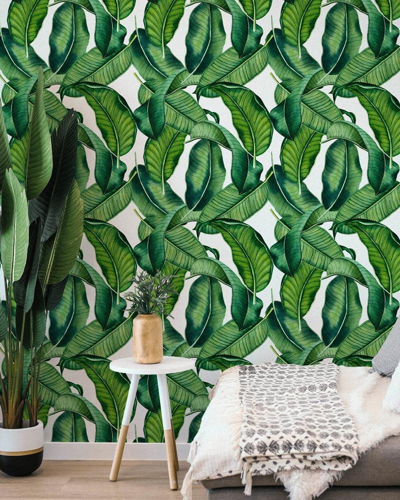 Botanical Leaves Peel and Stick Wallpaper, Removable Wallpaper, Traditional Wallpaper | DeccoPrint