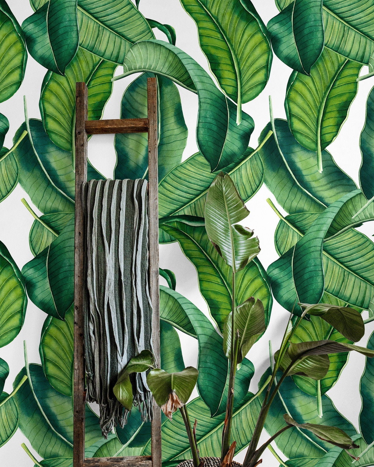 Botanical Leaves Peel and Stick Wallpaper, Removable Wallpaper, Traditional Wallpaper | DeccoPrint