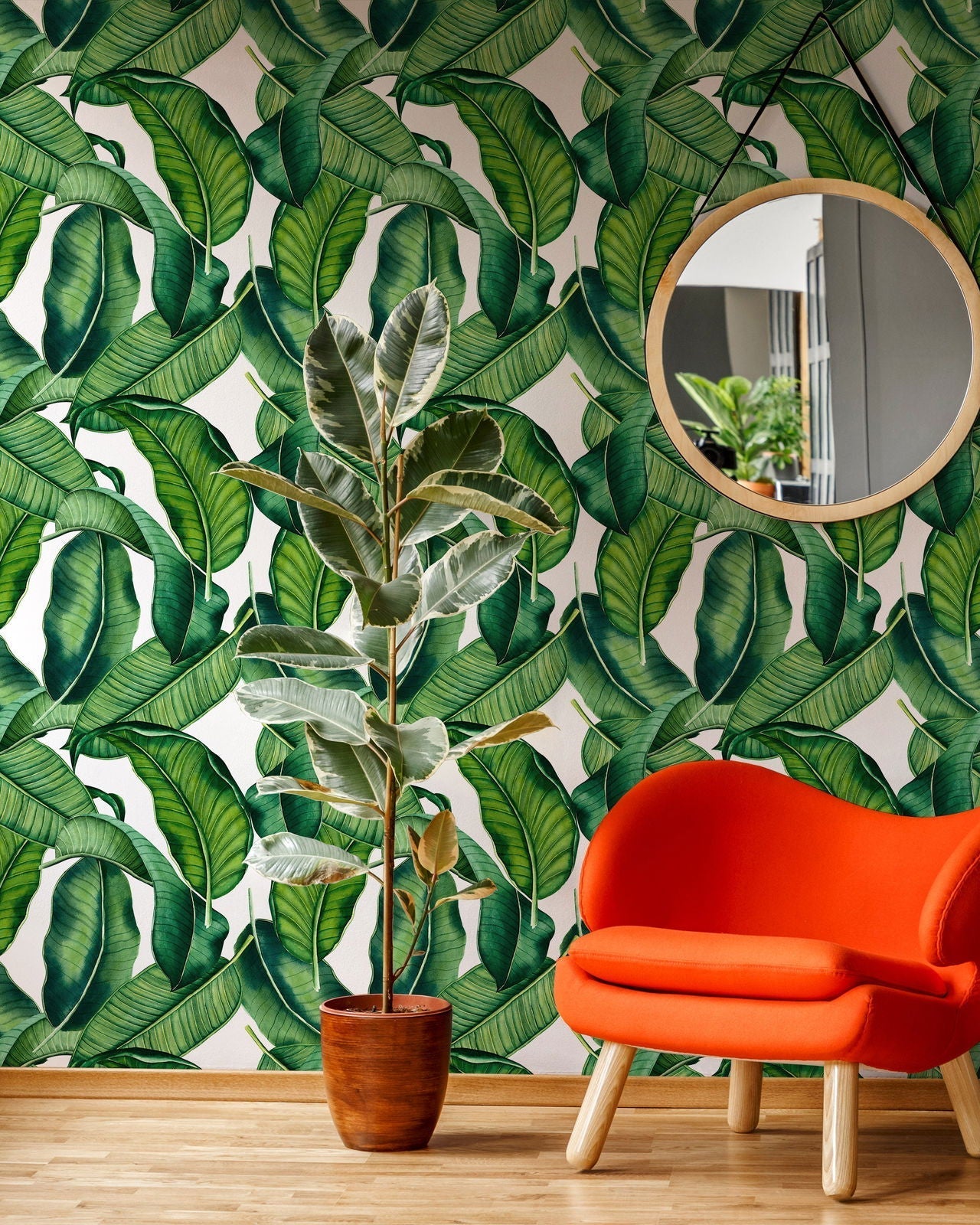 Botanical Leaves Peel and Stick Wallpaper, Removable Wallpaper, Traditional Wallpaper | DeccoPrint