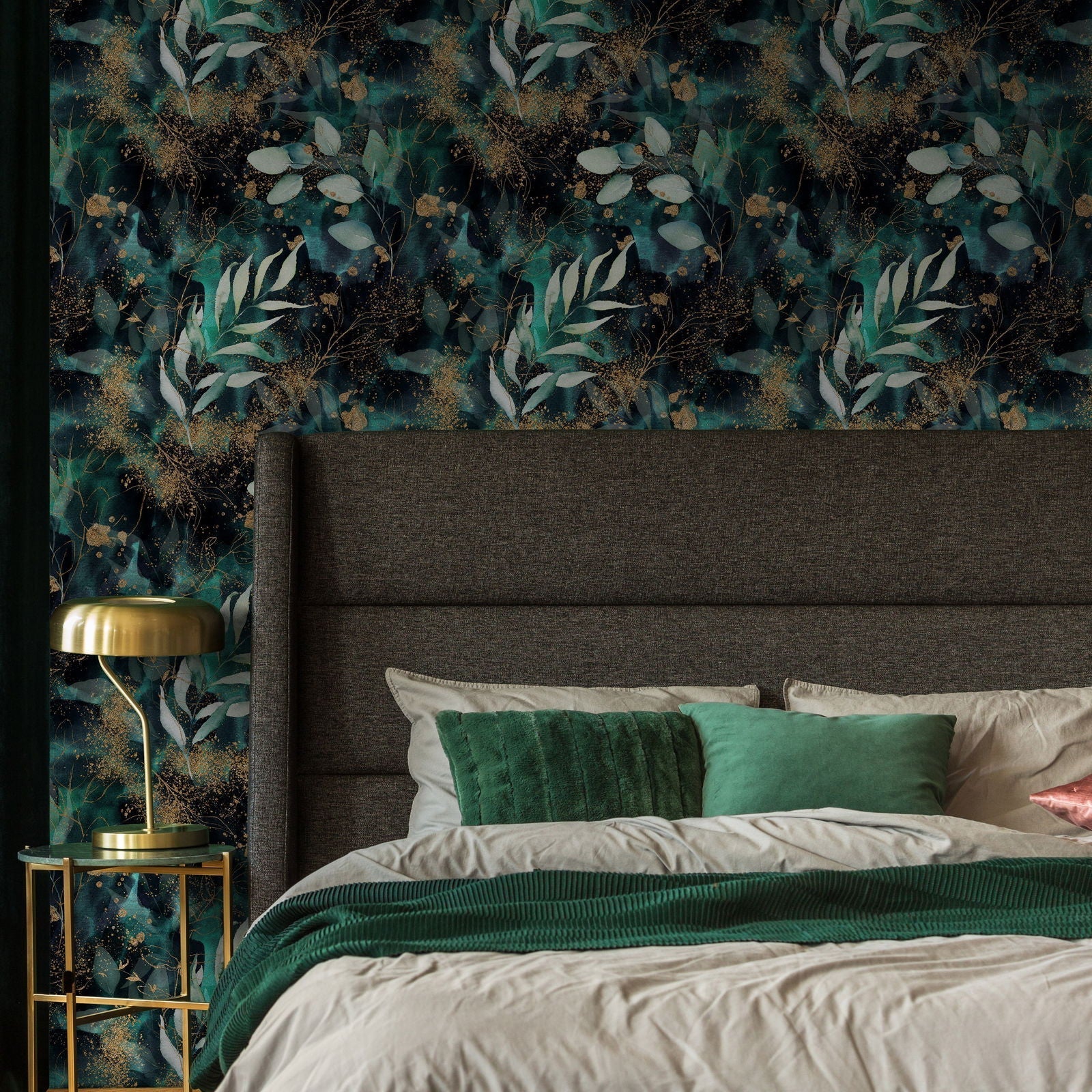 Branch in Gold Peel and Stick Wallpaper, Removable Wallpaper, Traditional Wallpaper | DeccoPrint