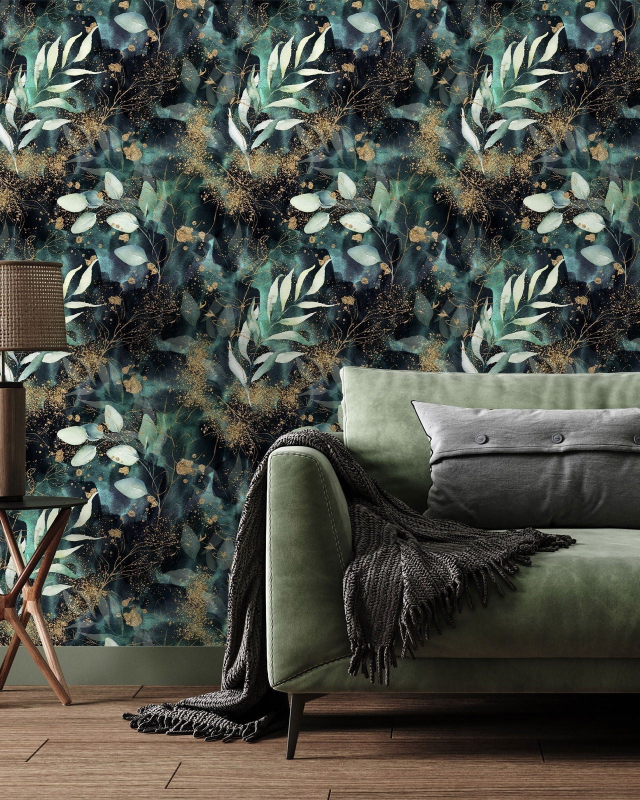 Branch in Gold Peel and Stick Wallpaper, Removable Wallpaper, Traditional Wallpaper | DeccoPrint