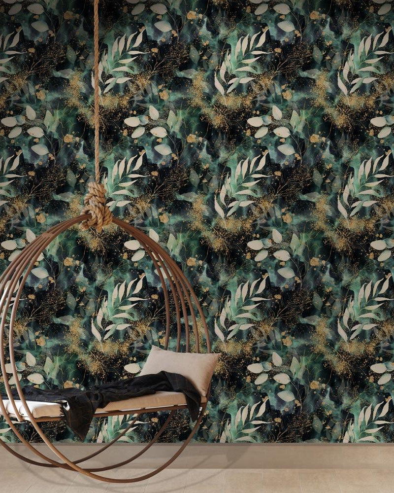 Branch in Gold Peel and Stick Wallpaper, Removable Wallpaper, Traditional Wallpaper | DeccoPrint