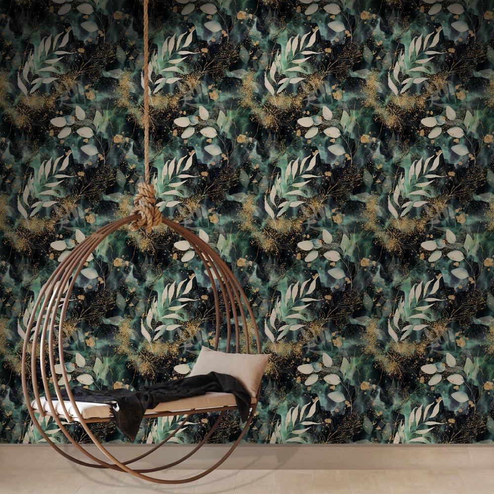 Branch in Gold Peel and Stick Wallpaper, Removable Wallpaper, Traditional Wallpaper | DeccoPrint