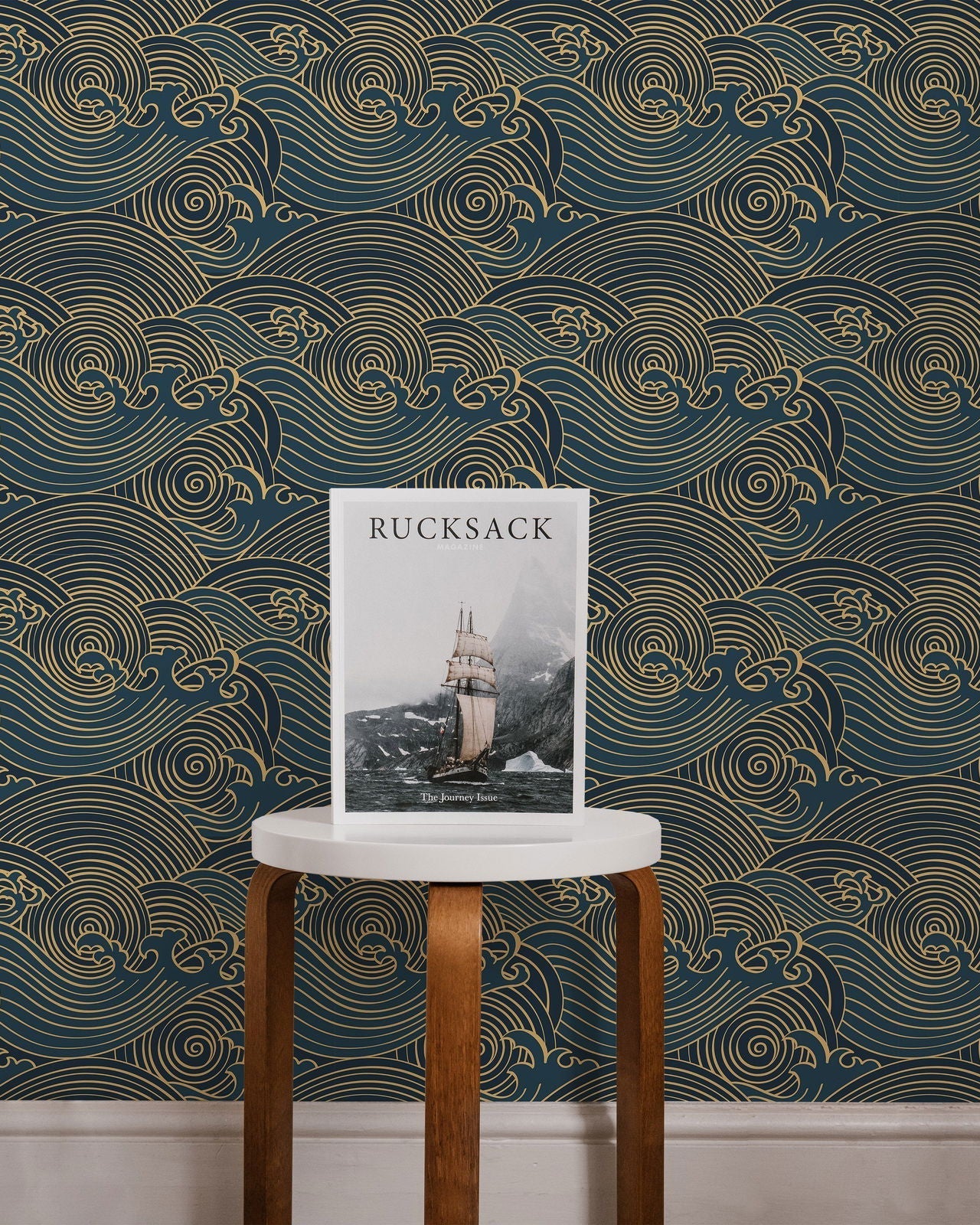 Bright Waves Peel and Stick Wallpaper, Removable Wallpaper, Traditional Wallpaper - Gold | DeccoPrint