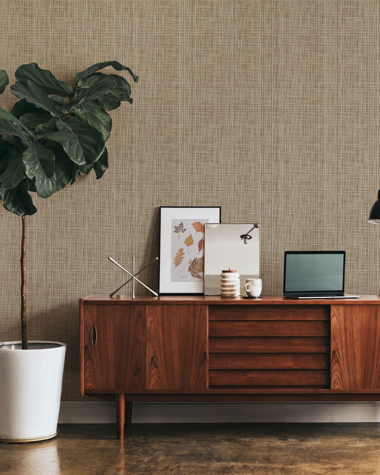 Brown Plaid Peel and Stick Wallpaper, Removable Wallpaper, Traditional Wallpaper | DeccoPrint