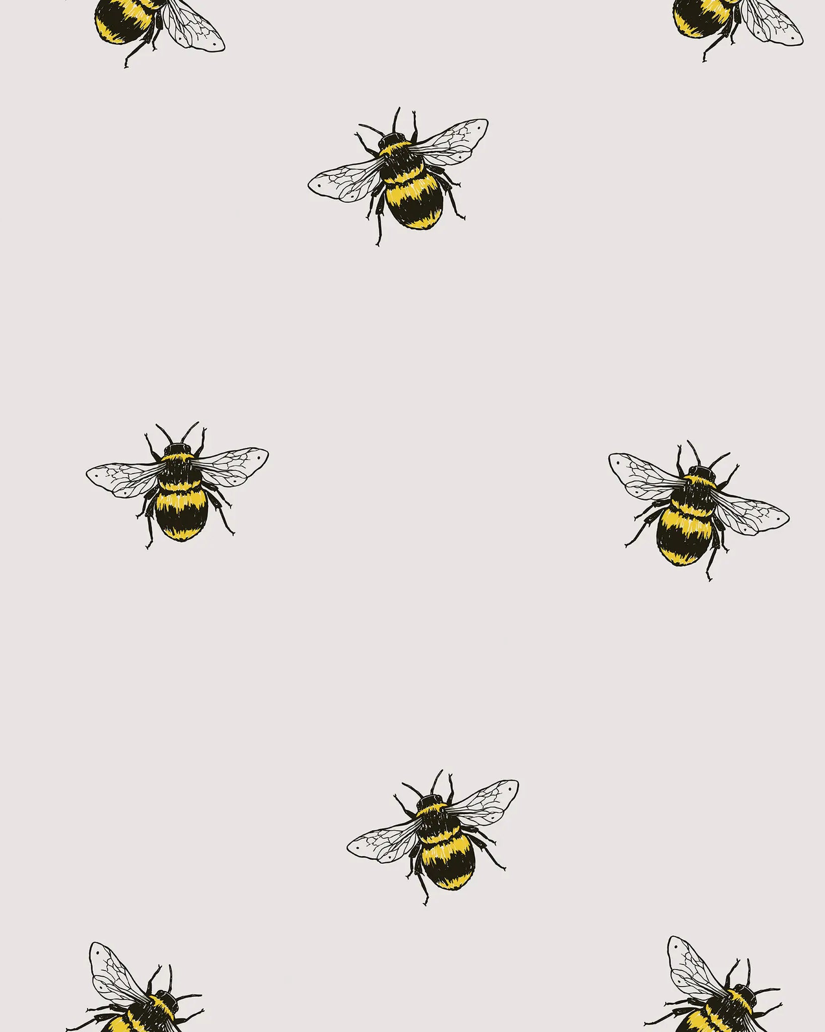 Pattern of bees on a light gray background