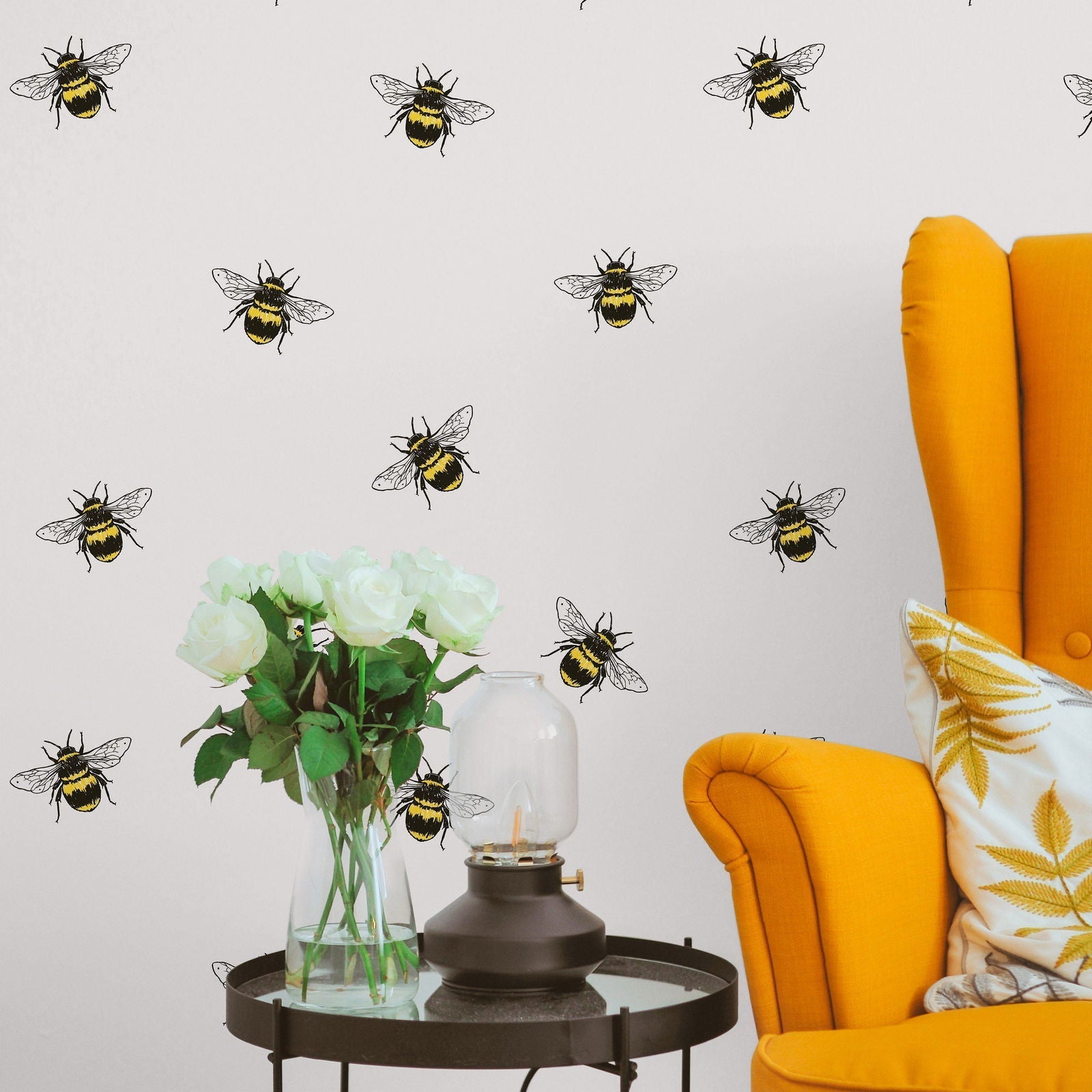 Busy Bees Peel and Stick Wallpaper, Removable Wallpaper, Traditional Wallpaper | DeccoPrint