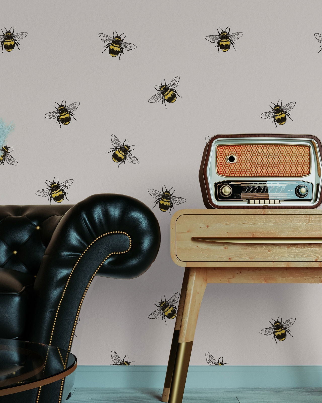 Busy Bees Peel and Stick Wallpaper, Removable Wallpaper, Traditional Wallpaper | DeccoPrint