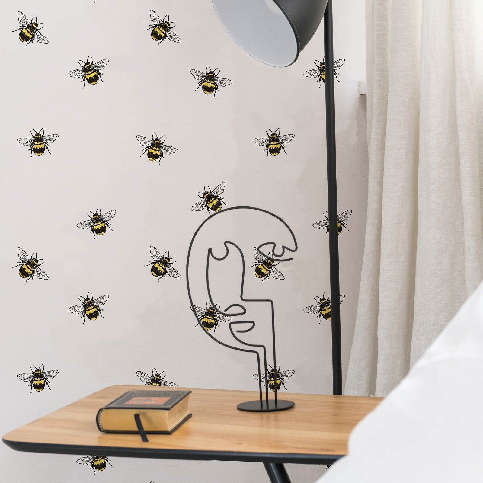 Busy Bees Peel and Stick Wallpaper, Removable Wallpaper, Traditional Wallpaper | DeccoPrint