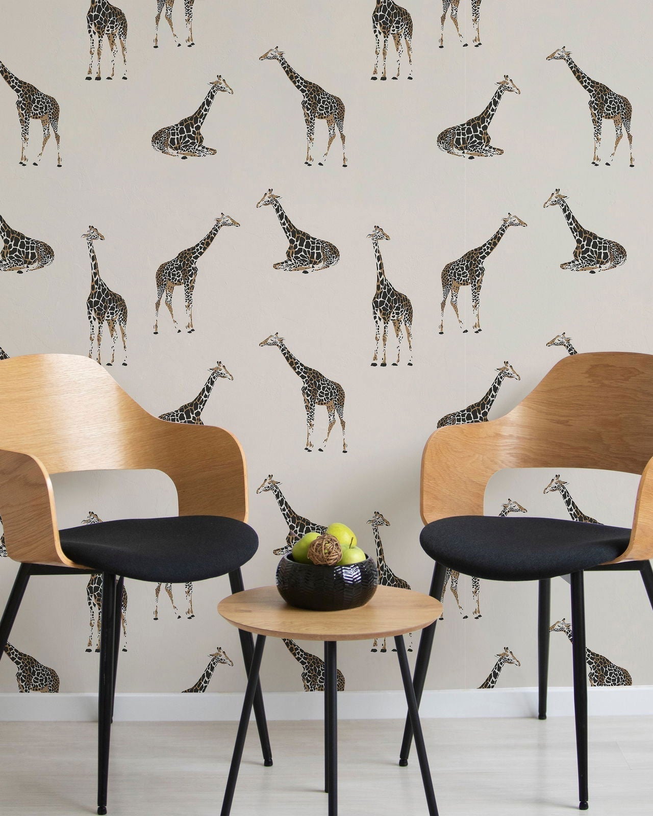 Calm Giraffe Peel and Stick Wallpaper, Removable Wallpaper, Traditional Wallpaper | DeccoPrint