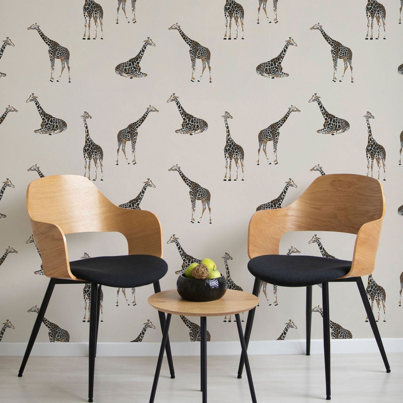 Calm Giraffe Peel and Stick Wallpaper, Removable Wallpaper, Traditional Wallpaper | DeccoPrint