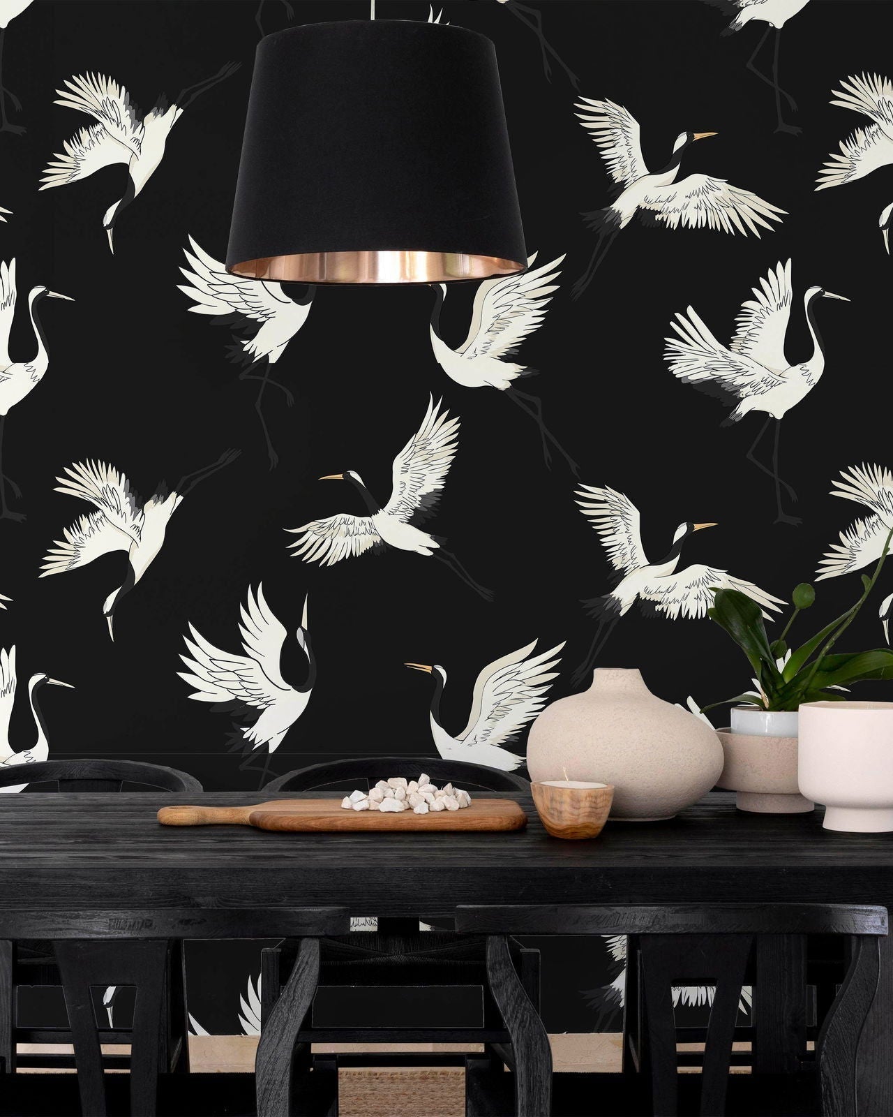 Classic Cranes Peel and Stick Wallpaper, Removable Wallpaper, Traditional Wallpaper | DeccoPrint