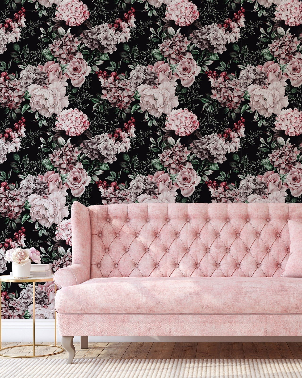 Classic Flowers Peel and Stick Wallpaper, Removable Wallpaper, Traditional Wallpaper | DeccoPrint