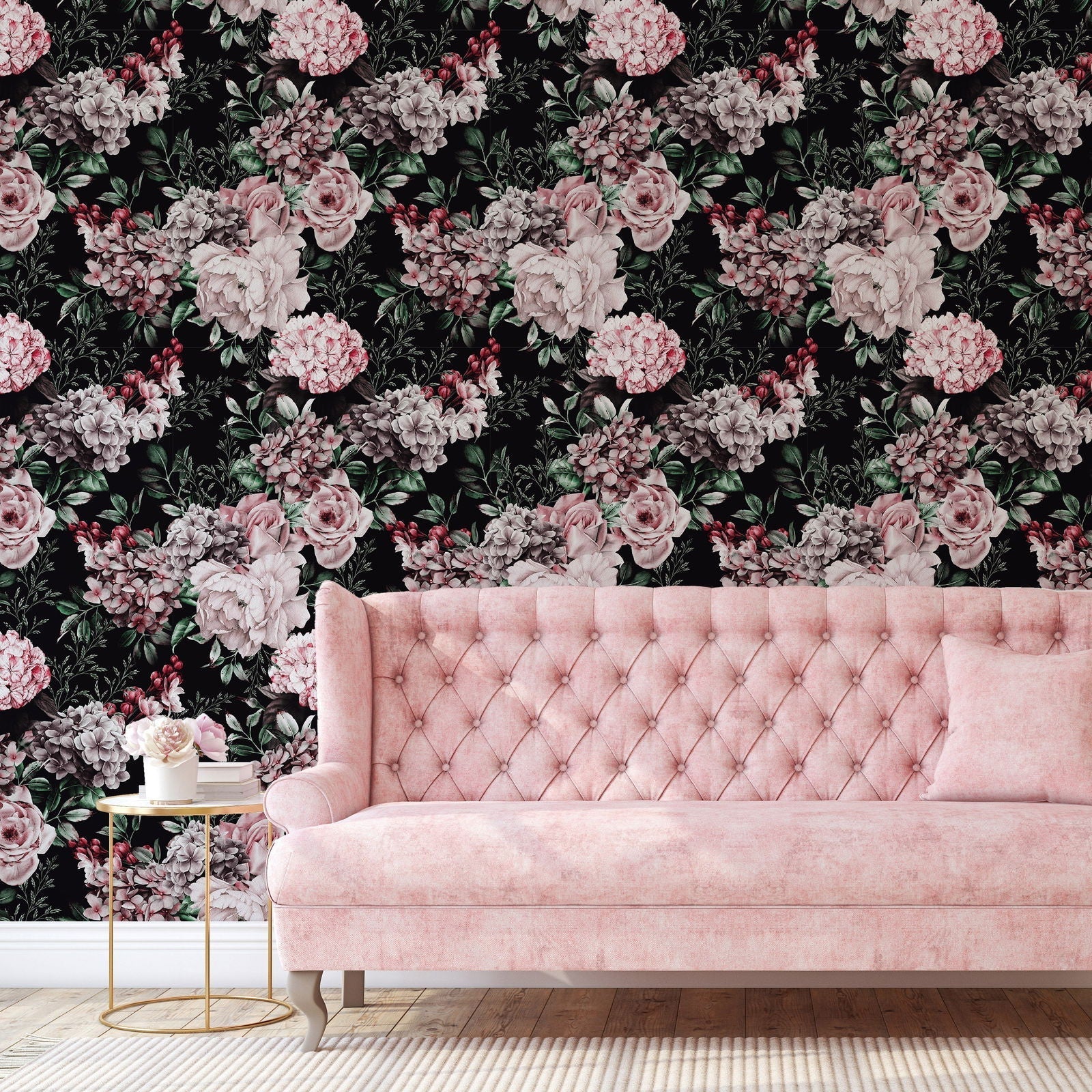 Classic Flowers Peel and Stick Wallpaper, Removable Wallpaper, Traditional Wallpaper | DeccoPrint