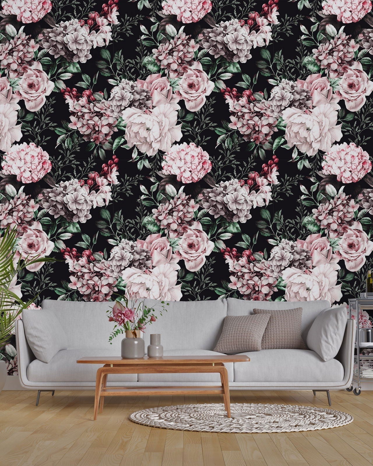 Classic Flowers Peel and Stick Wallpaper, Removable Wallpaper, Traditional Wallpaper | DeccoPrint