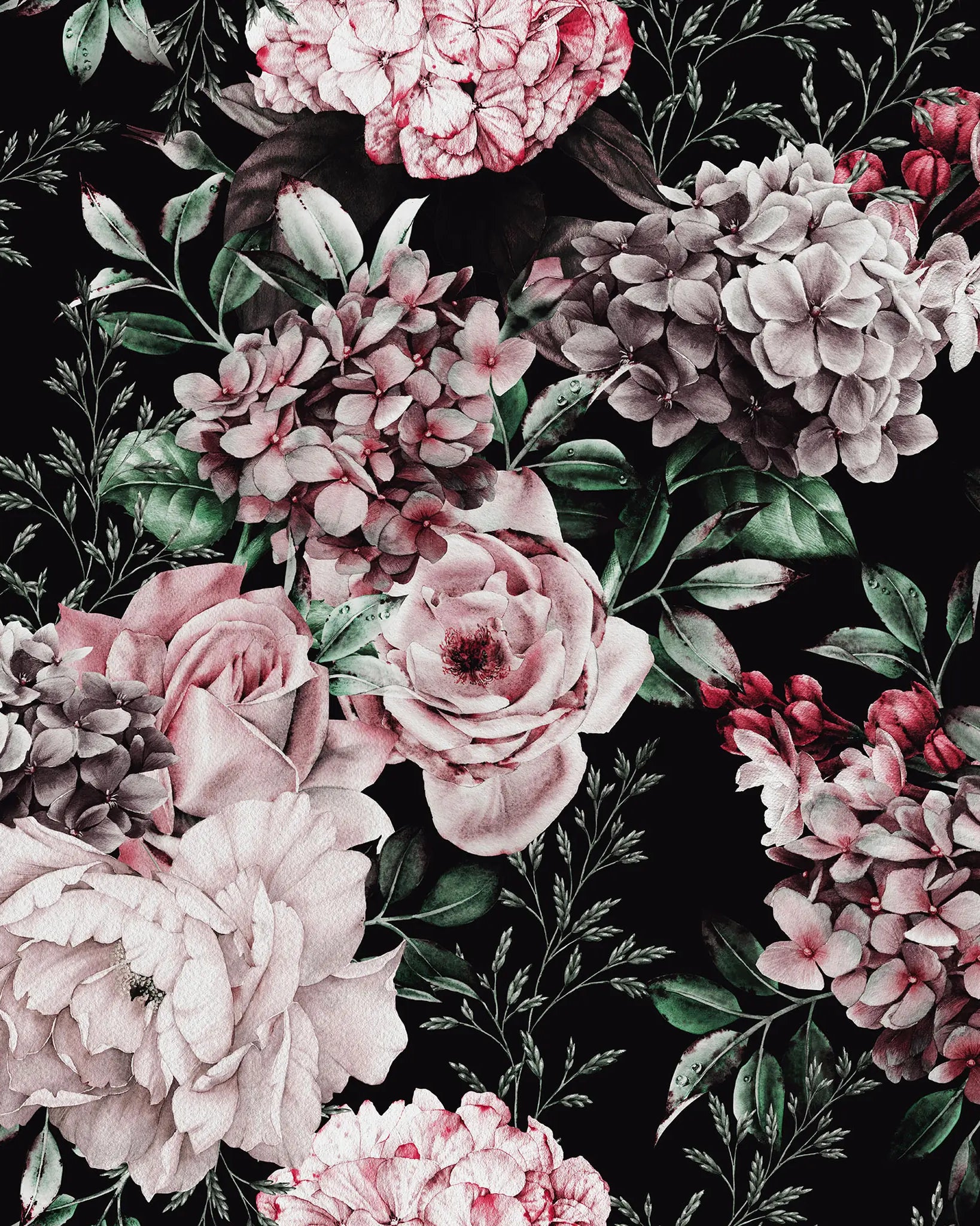 Classic Flowers Peel and Stick Wallpaper, Removable Wallpaper, Traditional Wallpaper | DeccoPrint