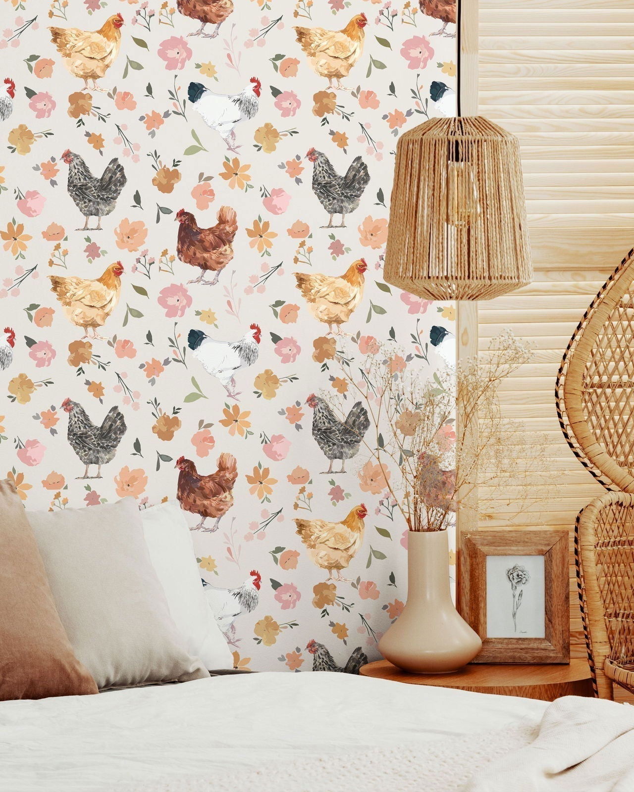 Country Chick Peel and Stick Wallpaper, Removable Wallpaper, Traditional Wallpaper | DeccoPrint