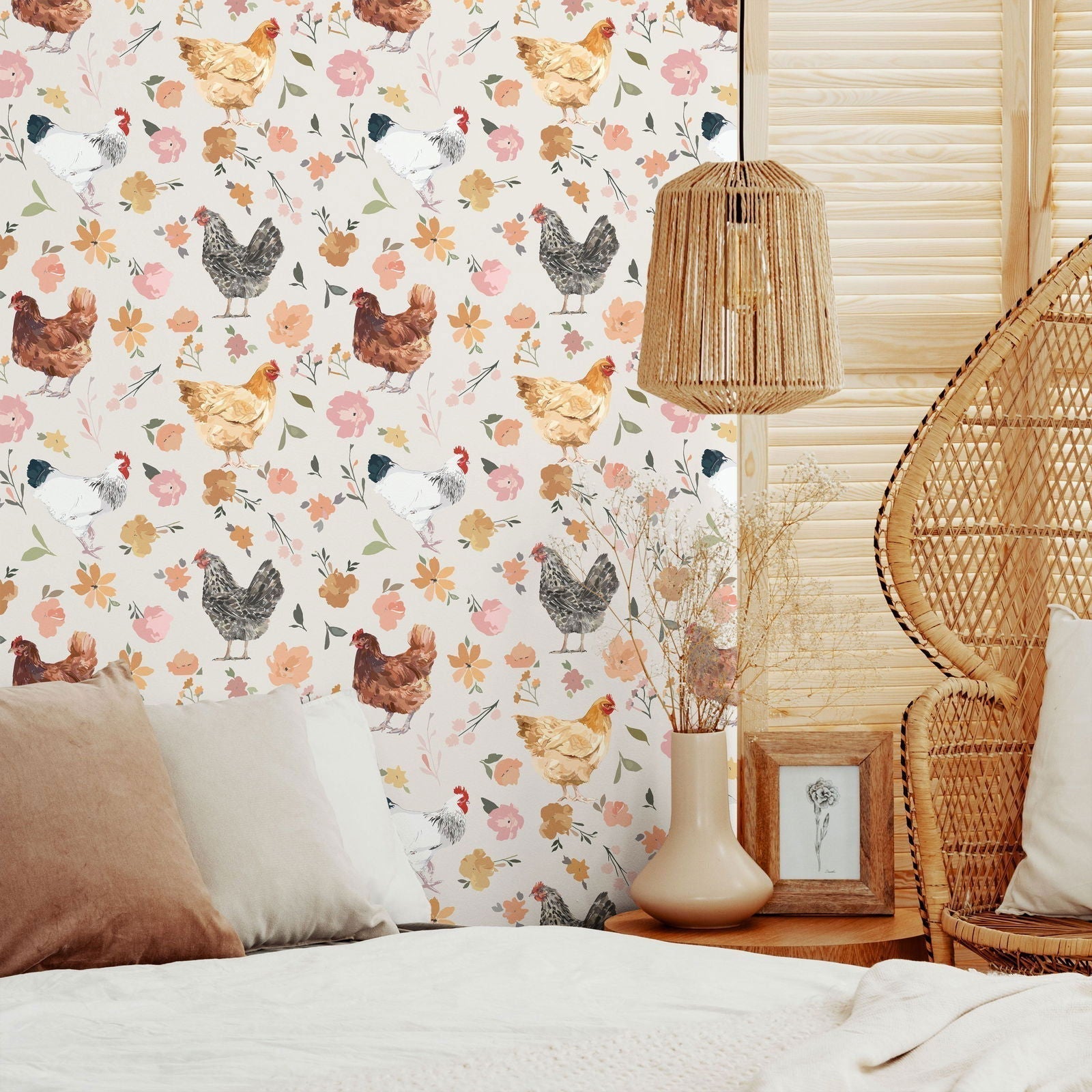 Country Chick Peel and Stick Wallpaper, Removable Wallpaper, Traditional Wallpaper | DeccoPrint