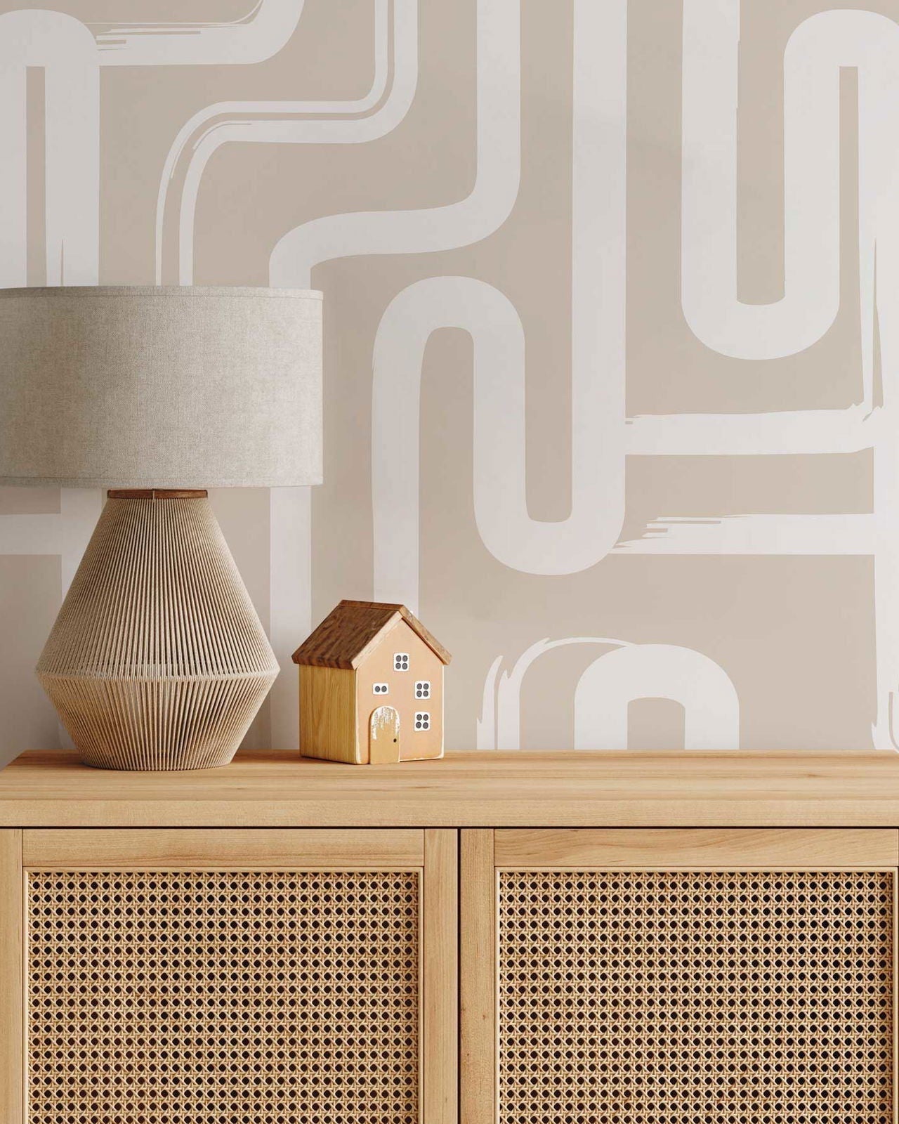 Curved Lines Peel and Stick Wallpaper, Removable Wallpaper, Traditional Wallpaper - White | DeccoPrint