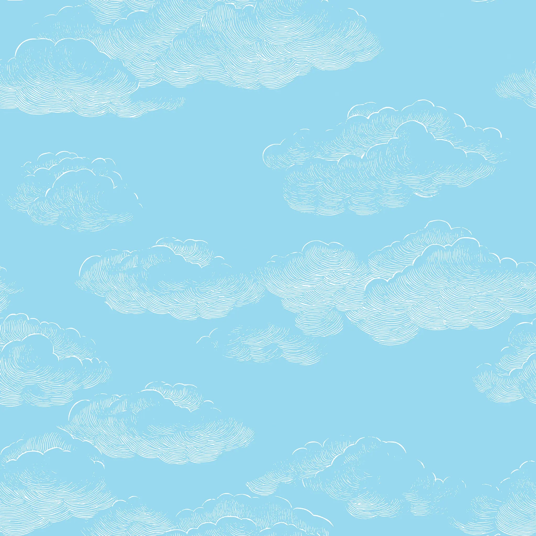 Pattern of white clouds on a blue background