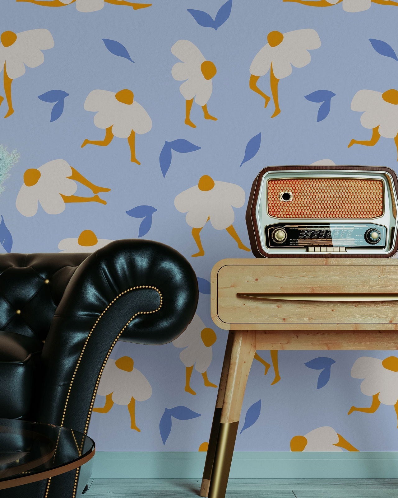 Dancing Daisy Peel and Stick Wallpaper, Removable Wallpaper, Traditional Wallpaper | DeccoPrint