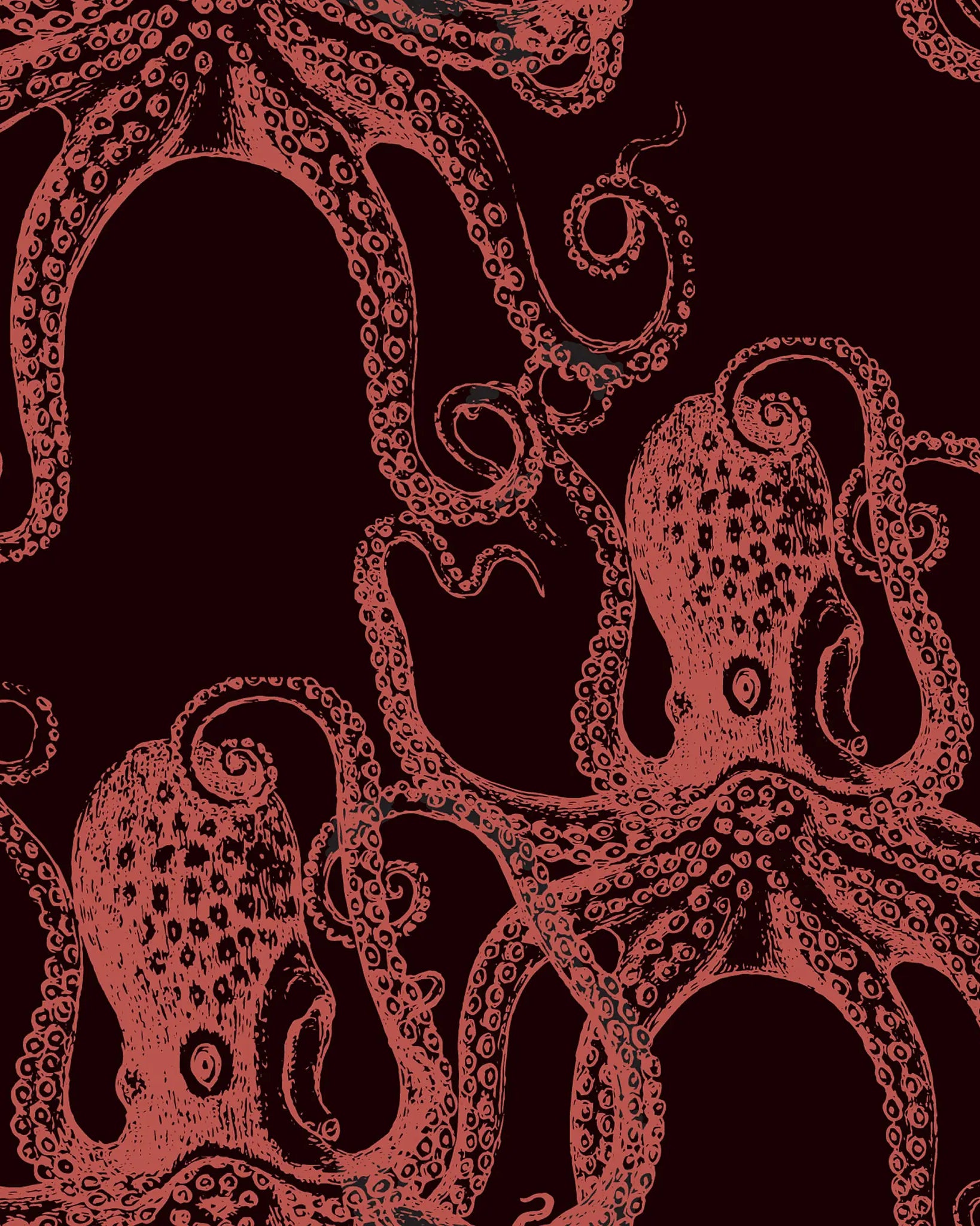 Dark Octopus Peel and Stick Wallpaper, Removable Wallpaper, Traditional Wallpaper | DeccoPrint