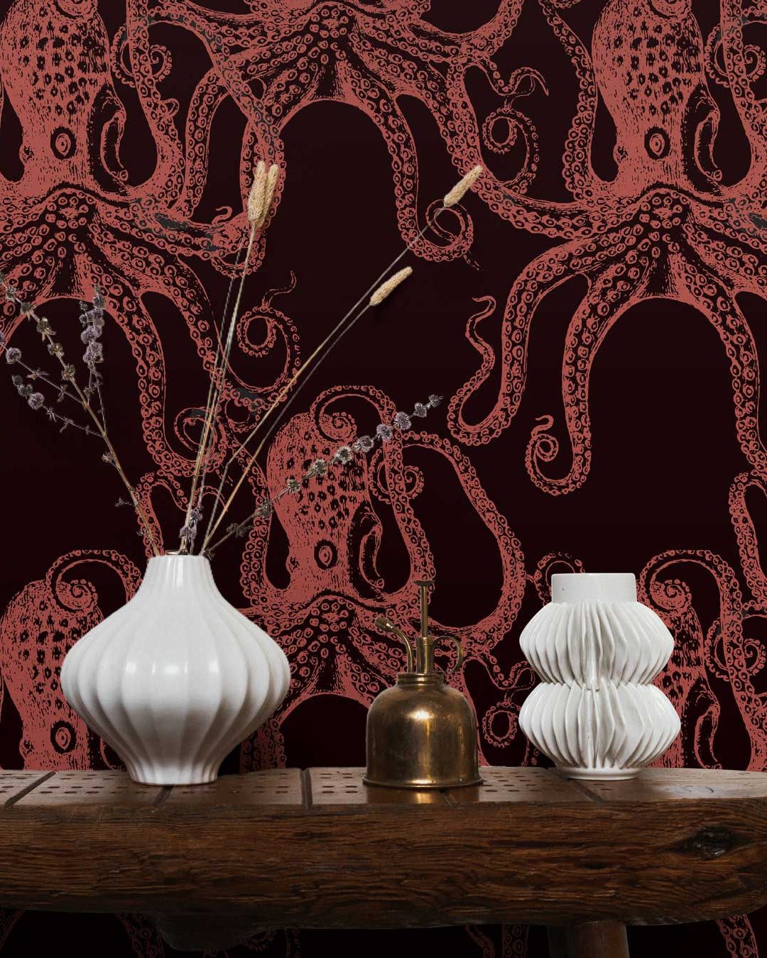 Dark Octopus Peel and Stick Wallpaper, Removable Wallpaper, Traditional Wallpaper | DeccoPrint