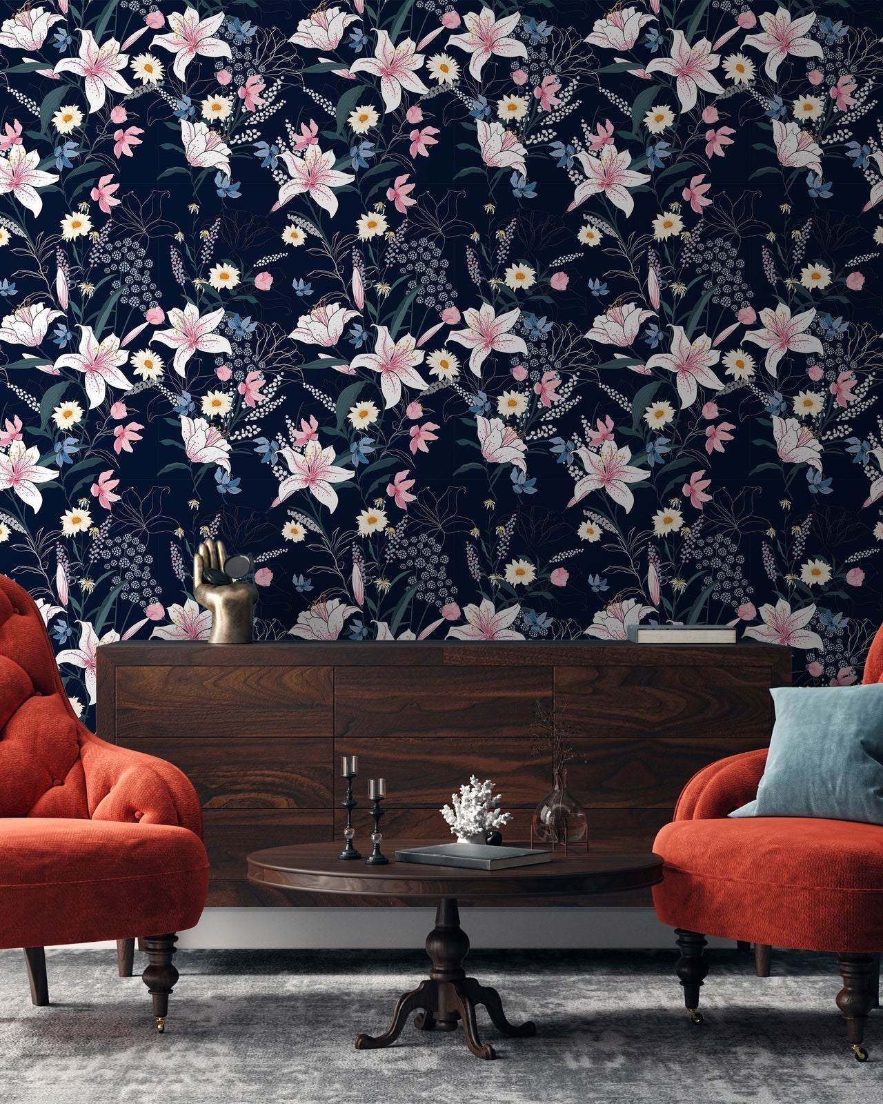 Dark Vibrancy Peel and Stick Wallpaper, Removable Wallpaper, Traditional Wallpaper | DeccoPrint