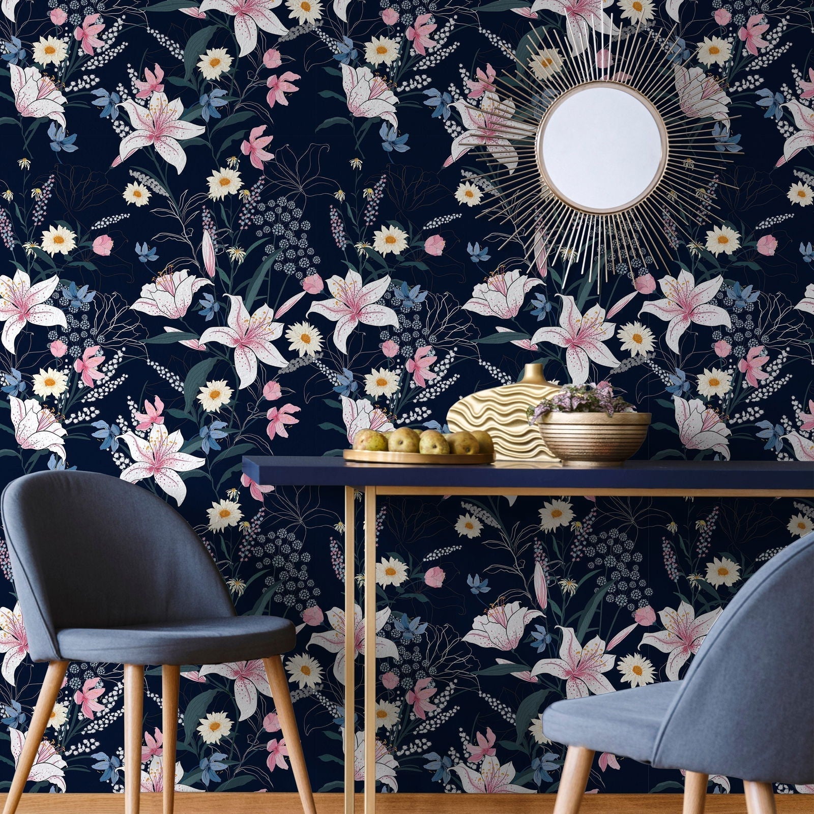 Dark Vibrancy Peel and Stick Wallpaper, Removable Wallpaper, Traditional Wallpaper | DeccoPrint
