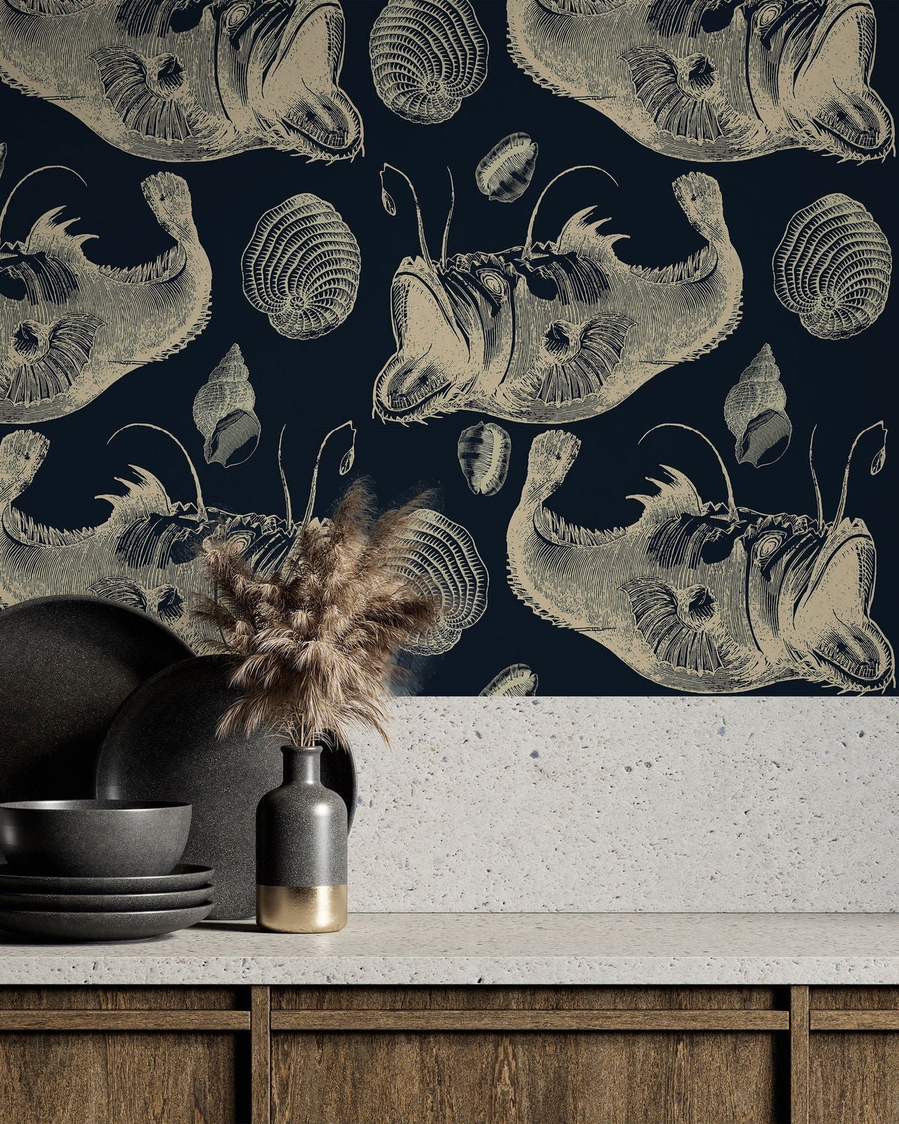 Deep-Sea Peel and Stick Wallpaper, Removable Wallpaper, Traditional Wallpaper | DeccoPrint