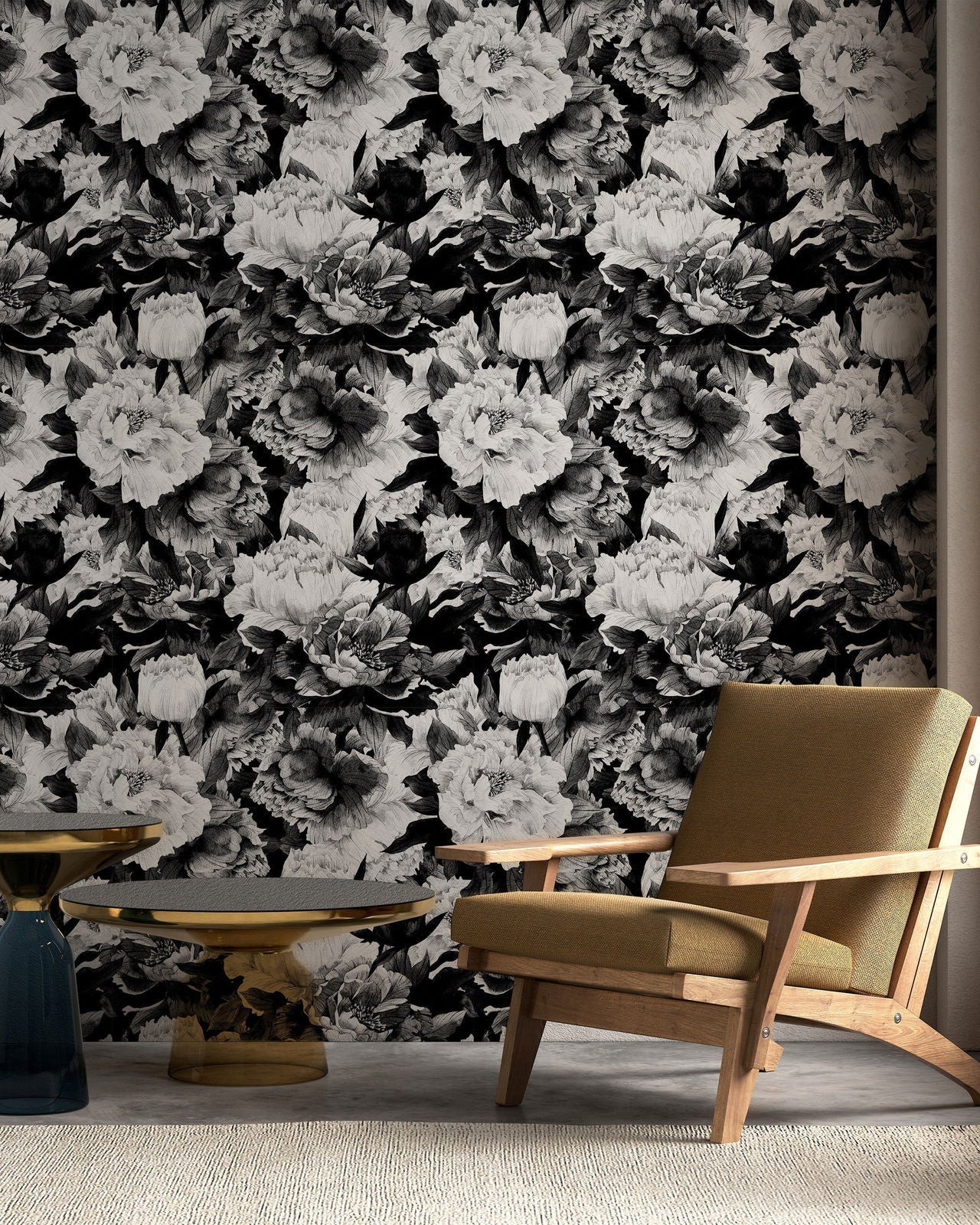 Dense Flowerfield Peel and Stick Wallpaper, Removable Wallpaper, Traditional Wallpaper | DeccoPrint
