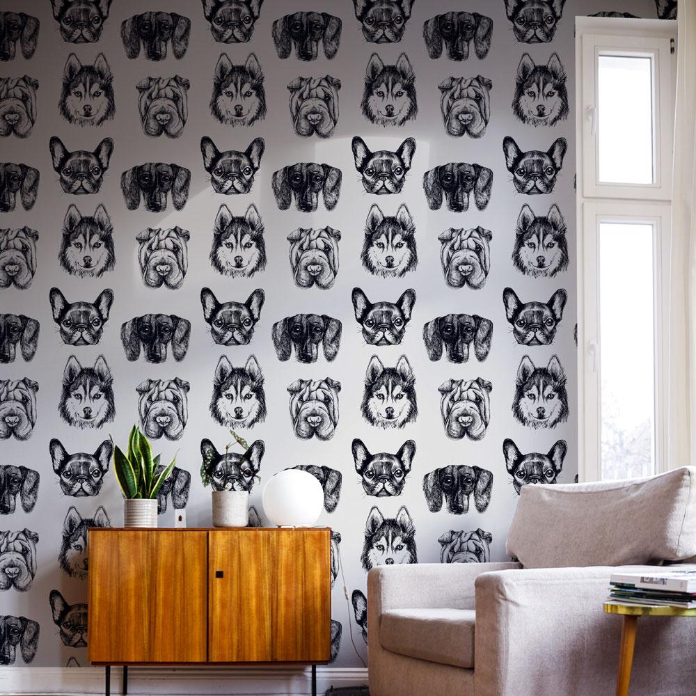 Dog Portraits Peel and Stick Wallpaper, Removable Wallpaper, Traditional Wallpaper | DeccoPrint