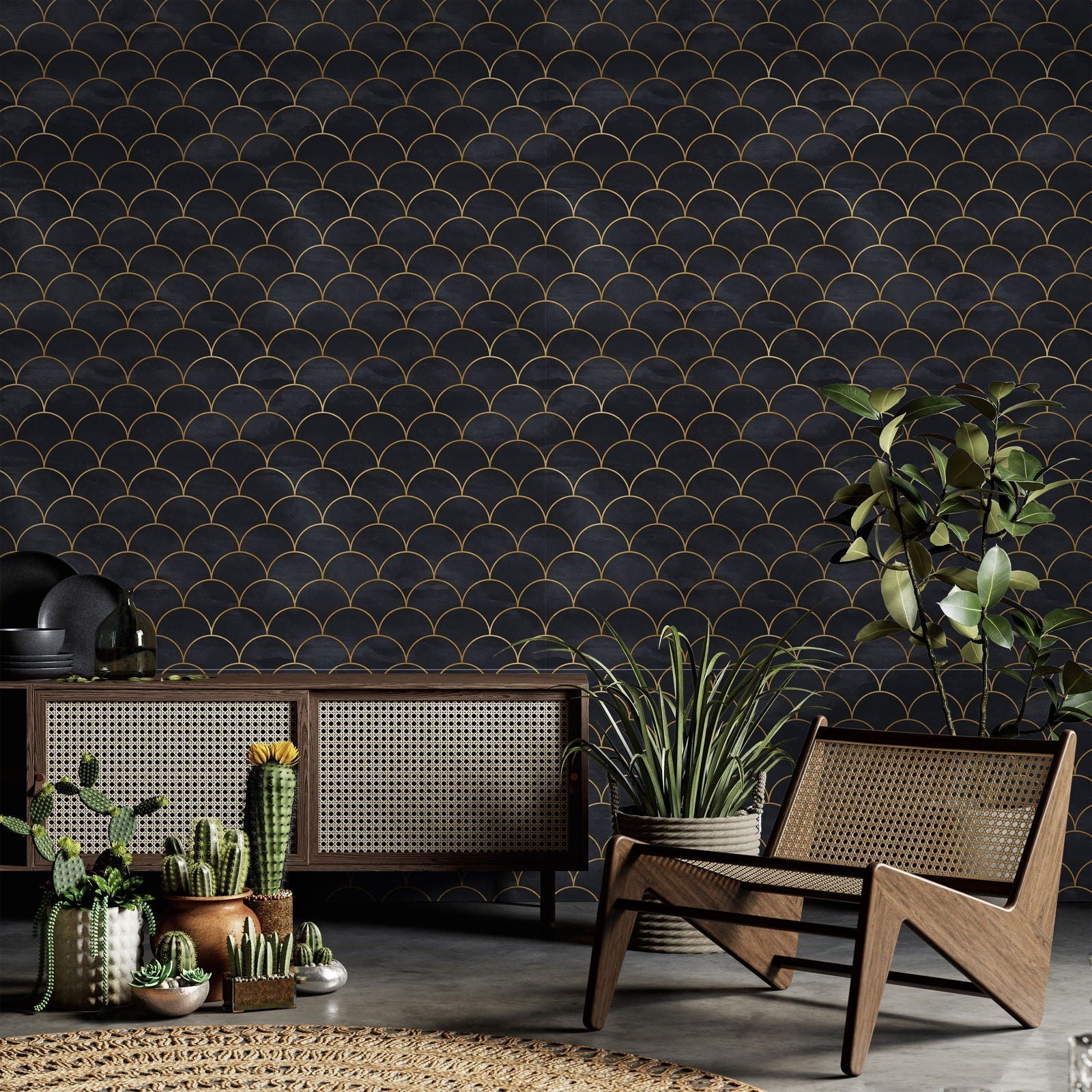 Chic Deco Peel and Stick Wallpaper, Removable Wallpaper, Traditional Wallpaper | DeccoPrint