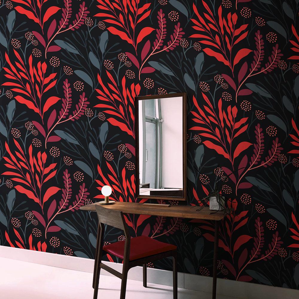 Dramatic Botanical Peel and Stick Wallpaper, Removable Wallpaper, Traditional Wallpaper | DeccoPrint