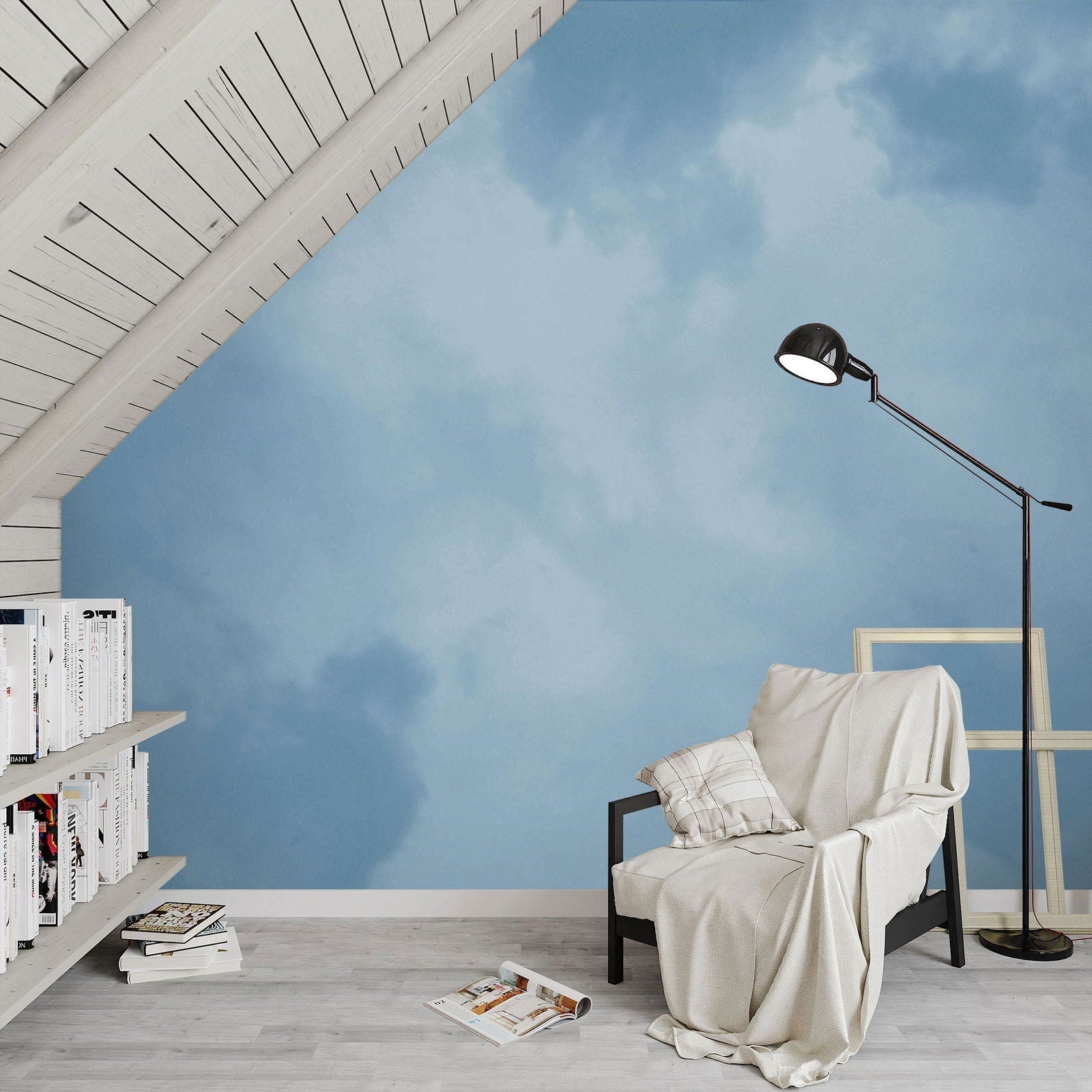 Dreamy Mural Peel and Stick Wallpaper, Removable Wallpaper, Traditional Wallpaper - Blue | DeccoPrint