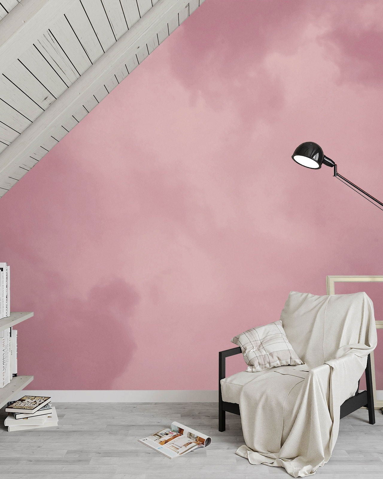 Dreamy Mural Peel and Stick Wallpaper, Removable Wallpaper, Traditional Wallpaper - Rose | DeccoPrint