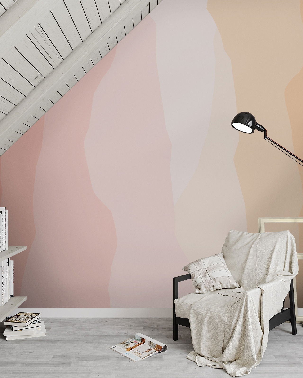 Ripples of Mural Peel and Stick Wallpaper, Removable Wallpaper, Traditional Wallpaper - Warm Pastel | DeccoPrint